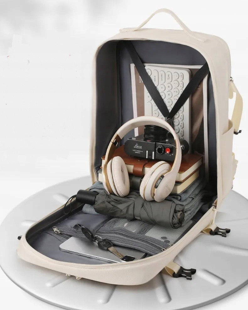 Travel Backpack Spacious Waterproof Aircraft RYANAIR WizzAir 40x30x20 BEIGE Manufacturer code BagTravel 05564
