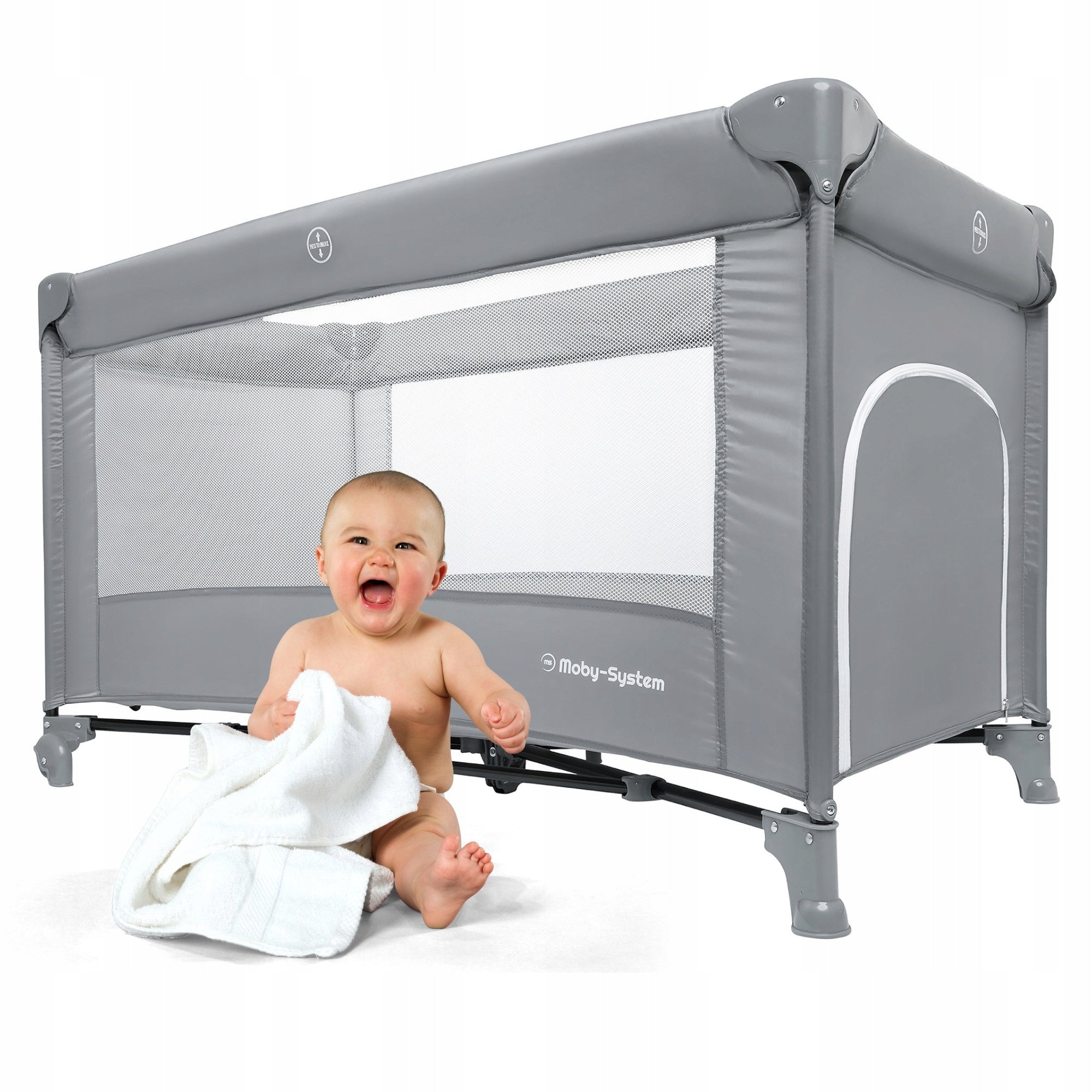 Travel Cot Baby Playpen Travel with Mattress Folding Manufacturer code SZARE ŁÓŻKO TURYSTYCZNE