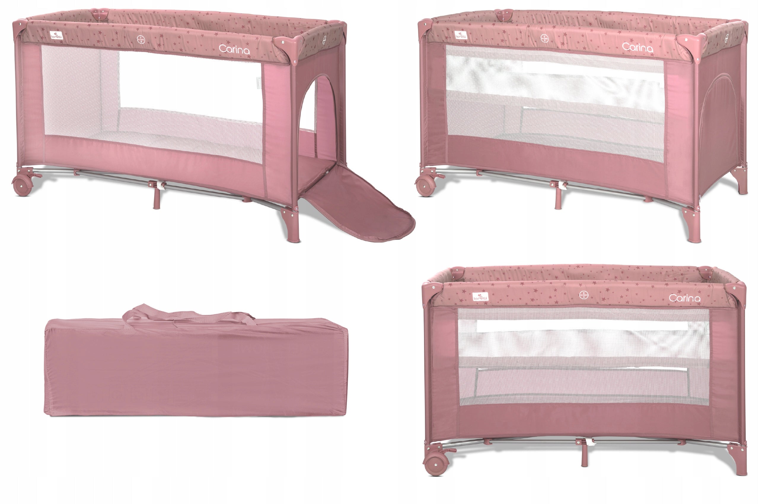 Travel Cot Playpen for Children Travel with Mattress 2 levels circle Packaging status original
