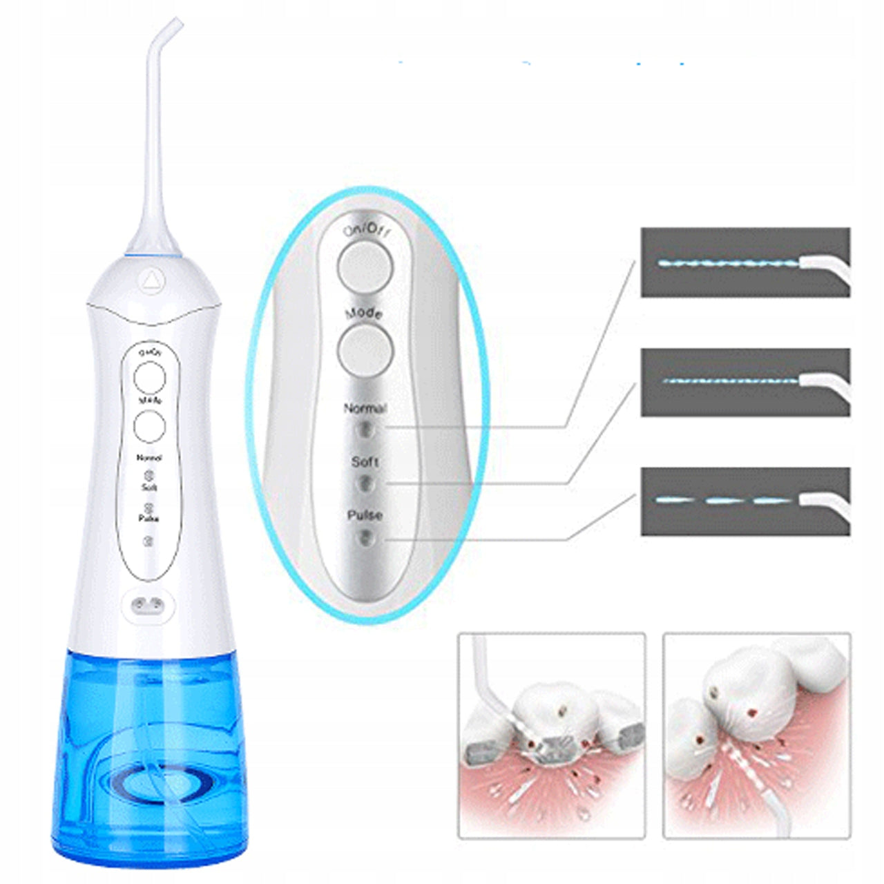 Travel Dental Irrigator 4 Tips IR-200 White + Tips Manufacturer code IR-200 HanksAir Przenośny Ultra końcówki