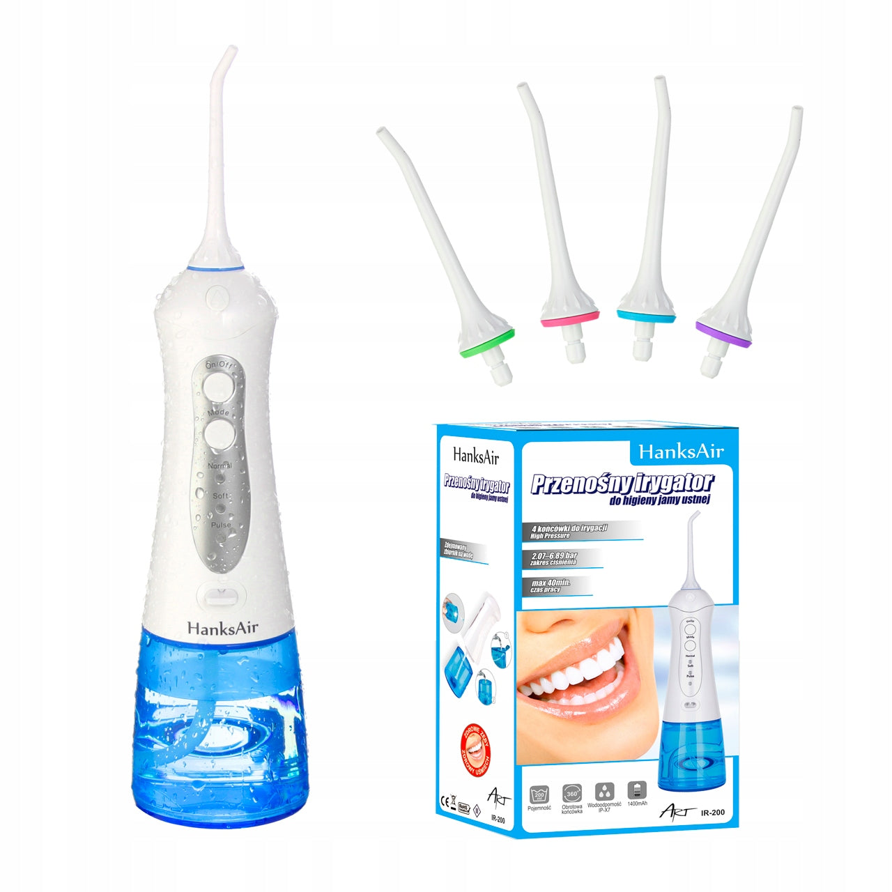 Travel Dental Irrigator 4 Tips IR-200 White + Tips