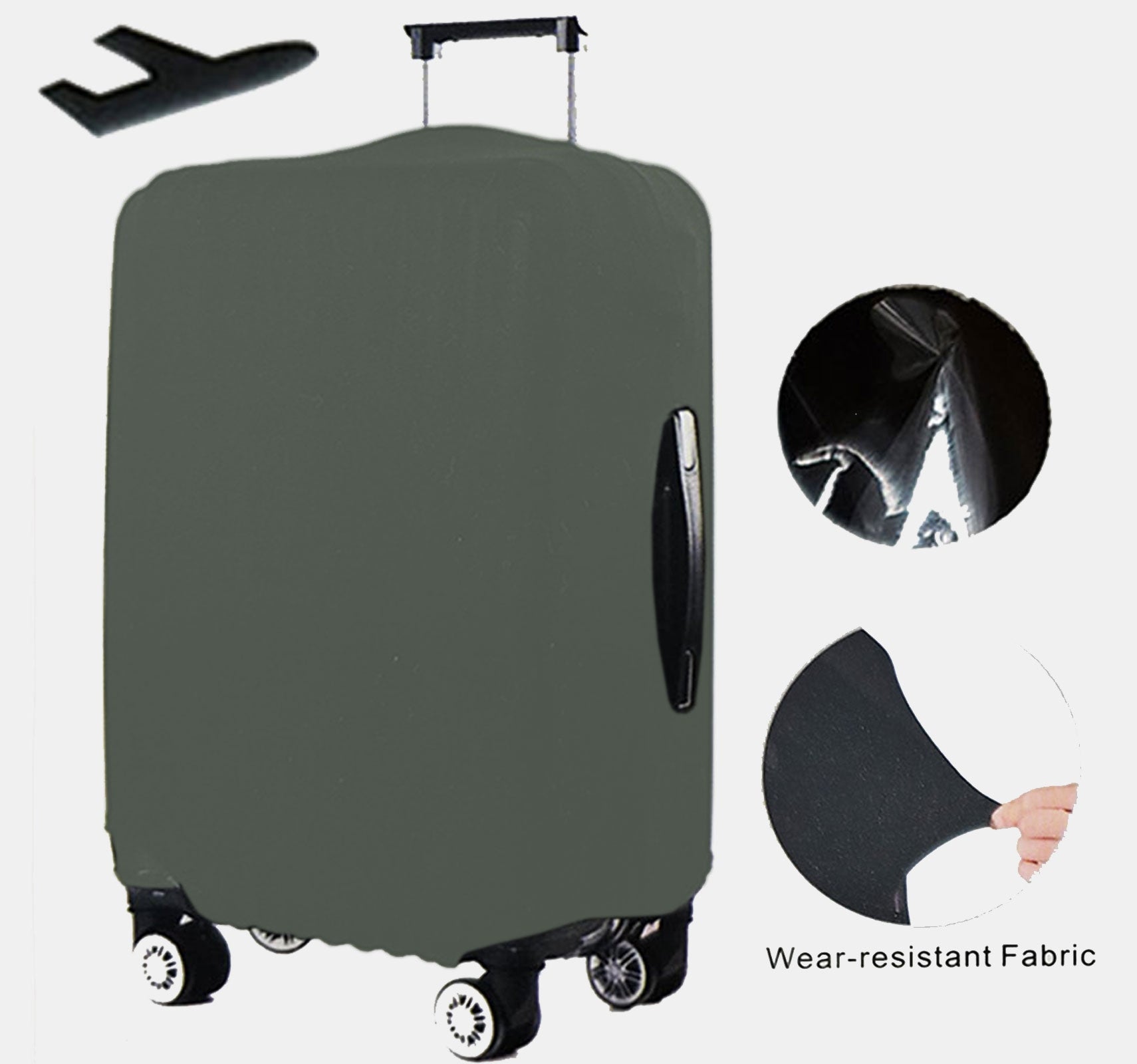 Travel Suitcase Cover Protective Luggage Pouch Large L Grey