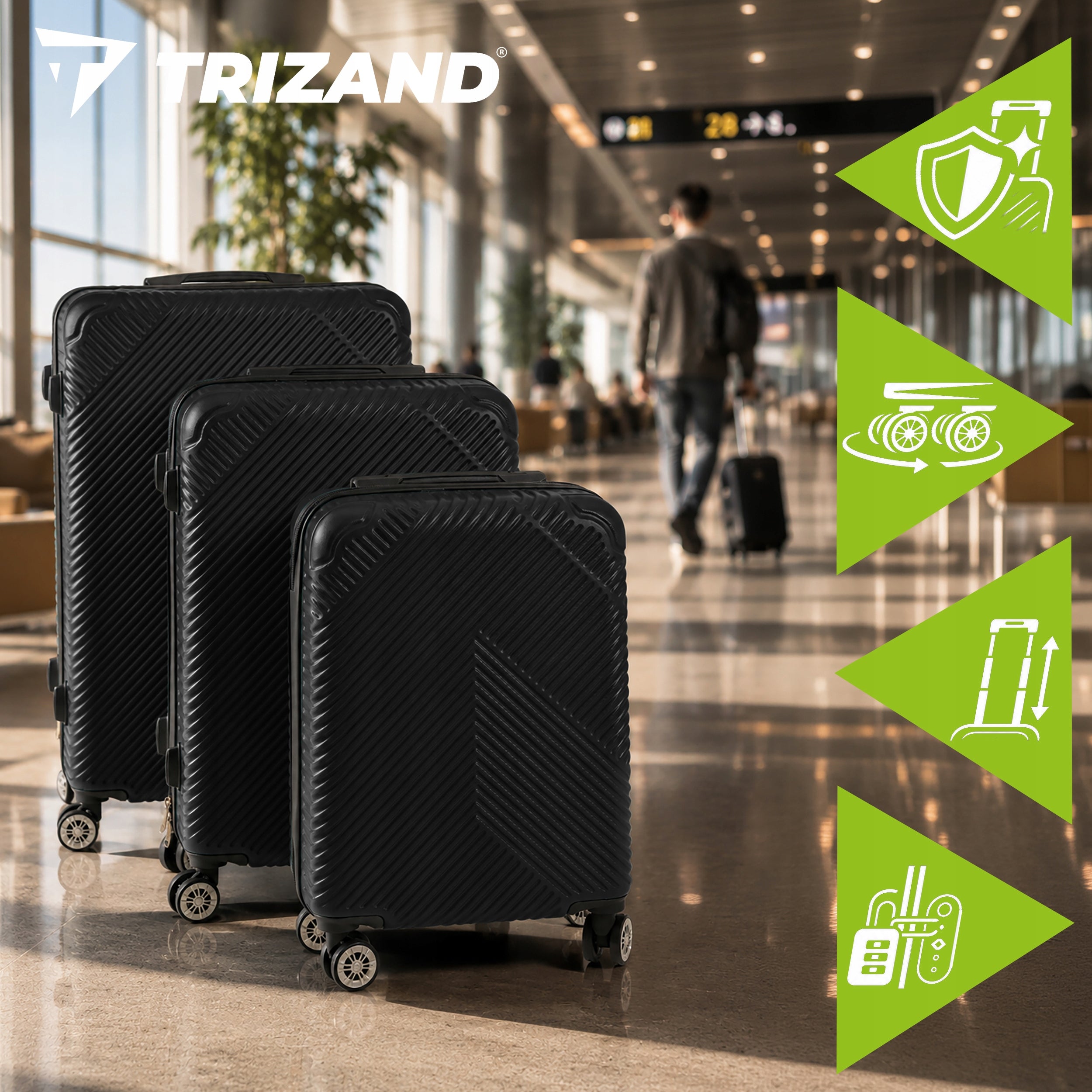 Travel Suitcase Set Large Medium Small on Wheels Suitcase Luggage Height 74 cm