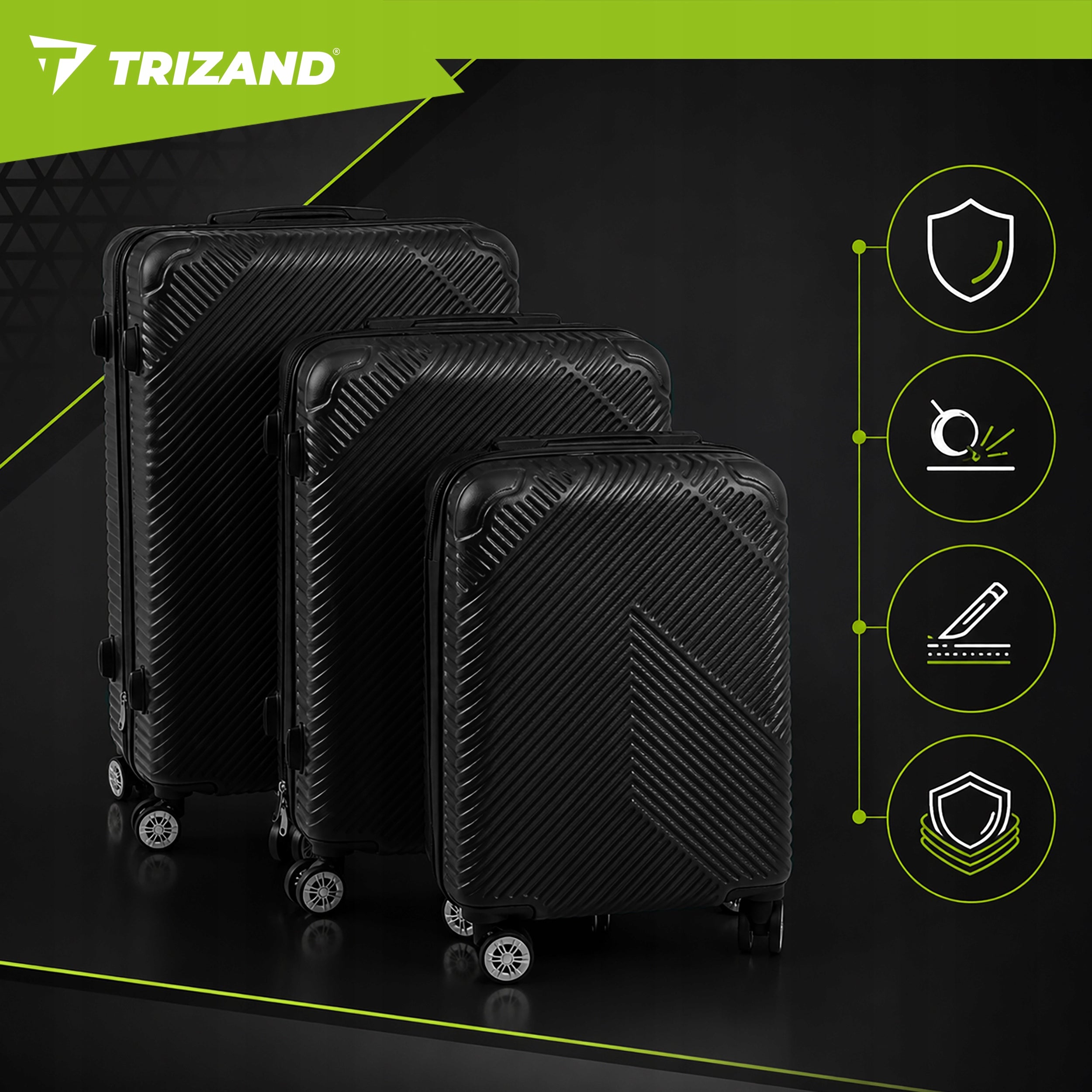 Travel Suitcase Set Large Medium Small on Wheels Suitcase Luggage Width (longer edge) 48 cm