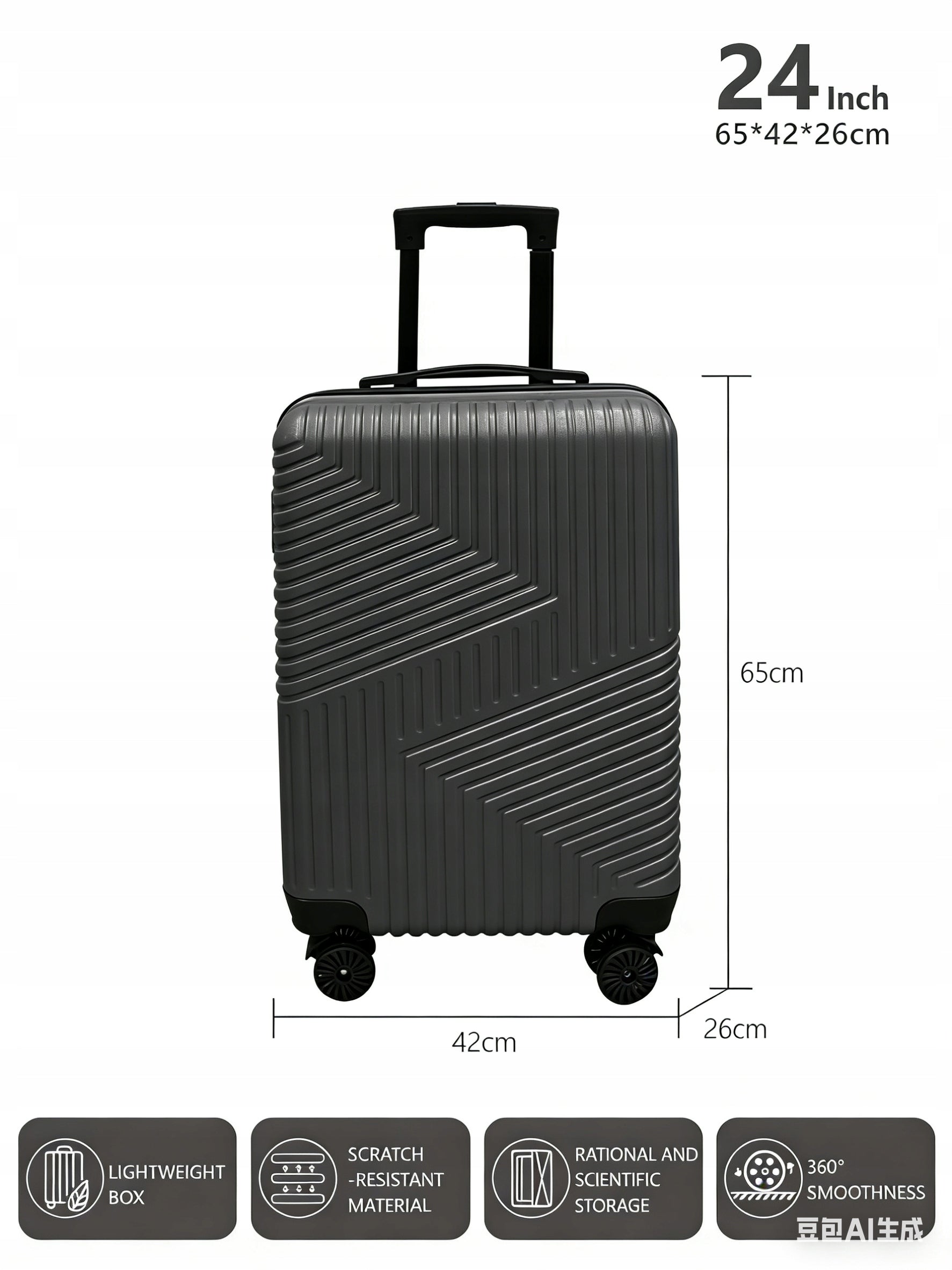 Travel case 24 inches luggage ABS aircraft luggage 65*42*26 cm A806