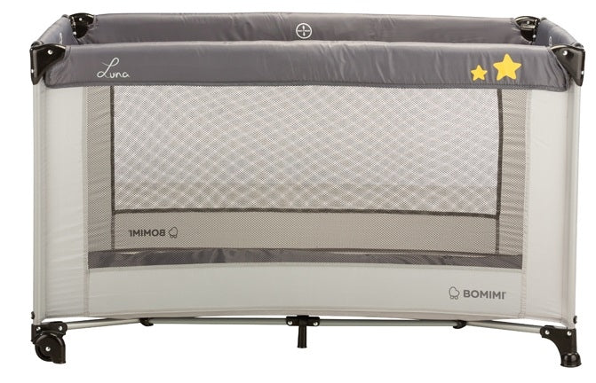 Travel cot BOMIMI 65 x 125 cm shades of grey and silver Color gray