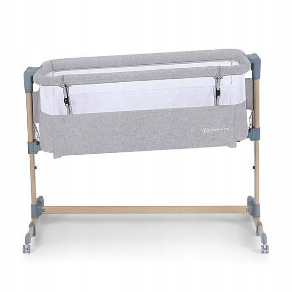 Travel cot Kinderkraft 60 x 102 shades of grey and silver Color gray