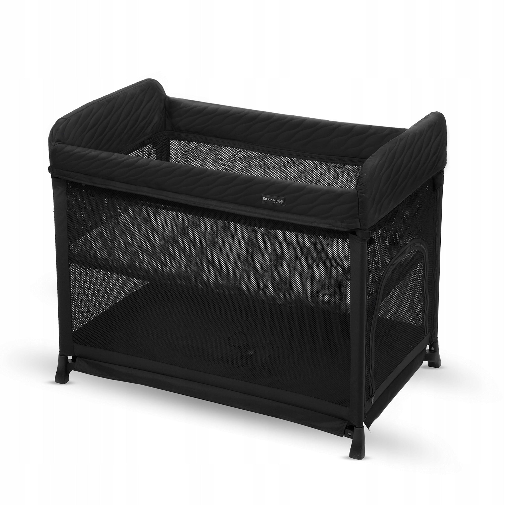 Travel cot Kinderkraft MOON DREAM black 95,5x59,5x81 cm folding Manufacturer code KLMODR00BLK3000
