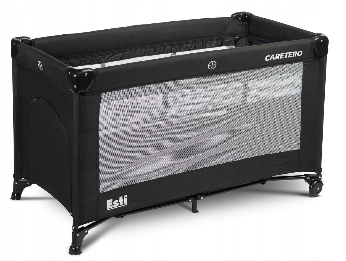 Travel cot playpen 2in1 ESTI black CARETERO Brand Caretero