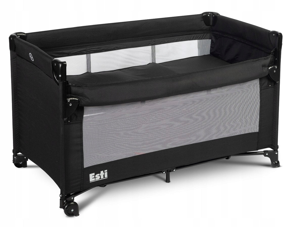 Travel cot playpen 2in1 ESTI black CARETERO