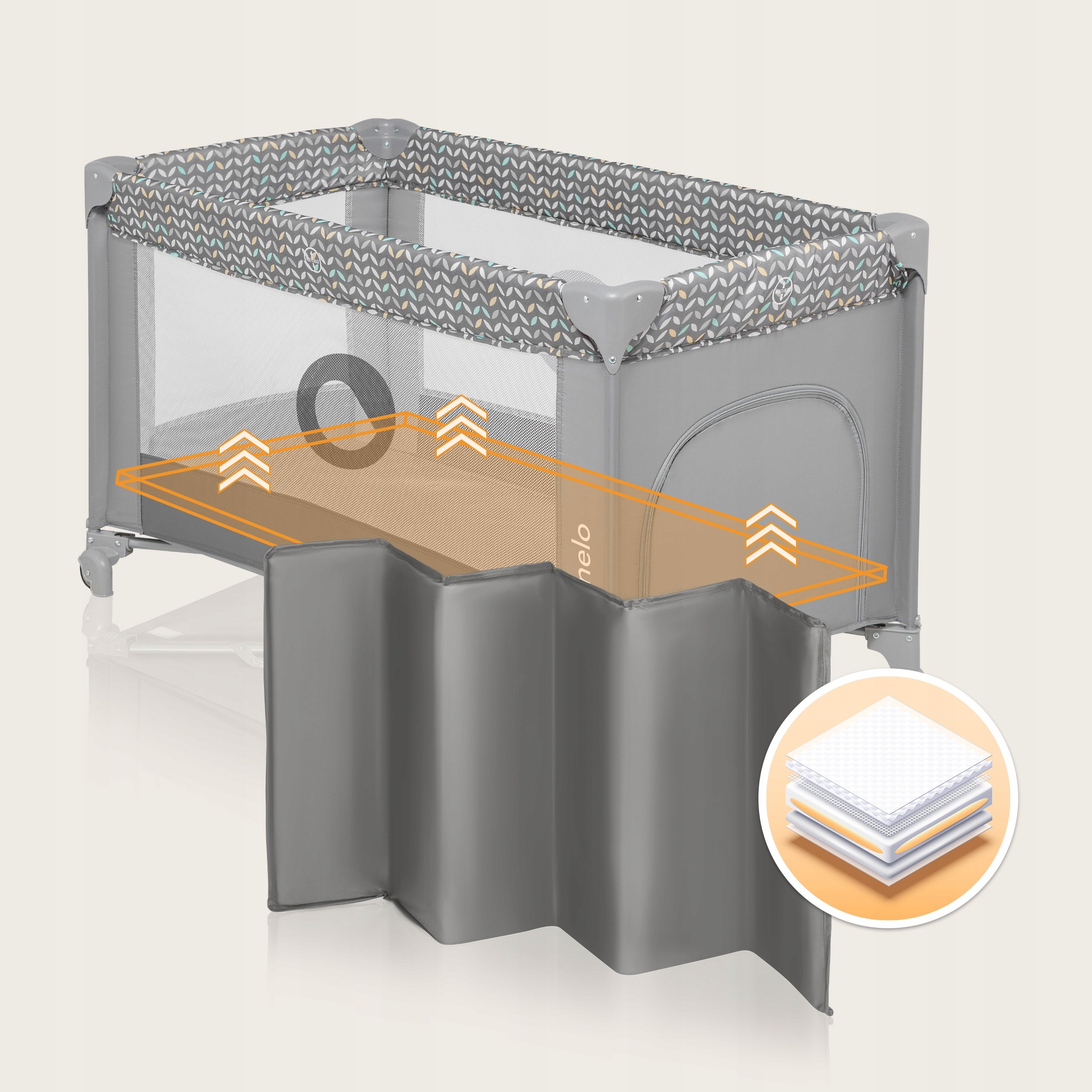 Travel cot playpen for children + bag and mattress Lionelo Stefi Packaging status original