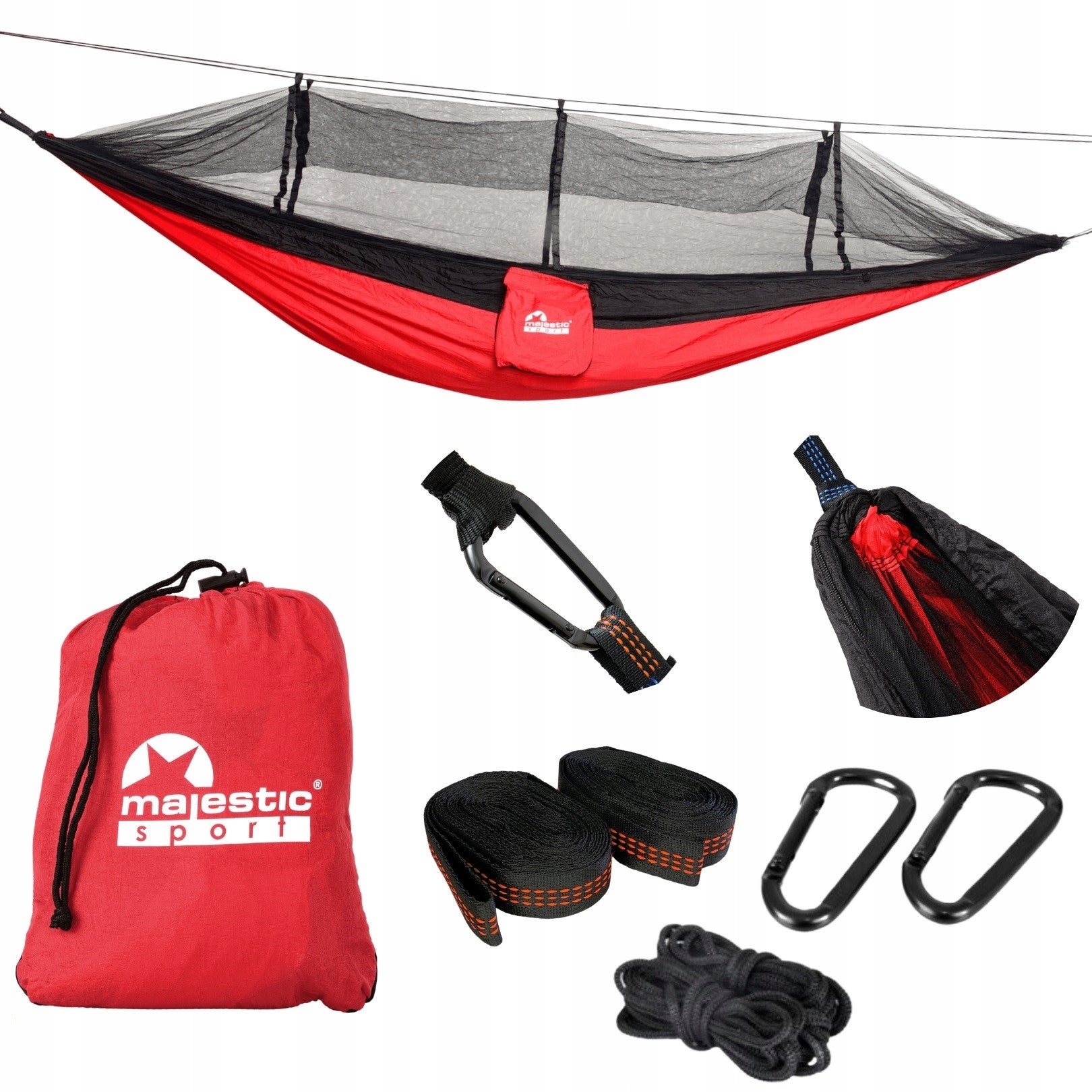 Travel hammock with mosquito net large strong 250 kg 260x140 cm
