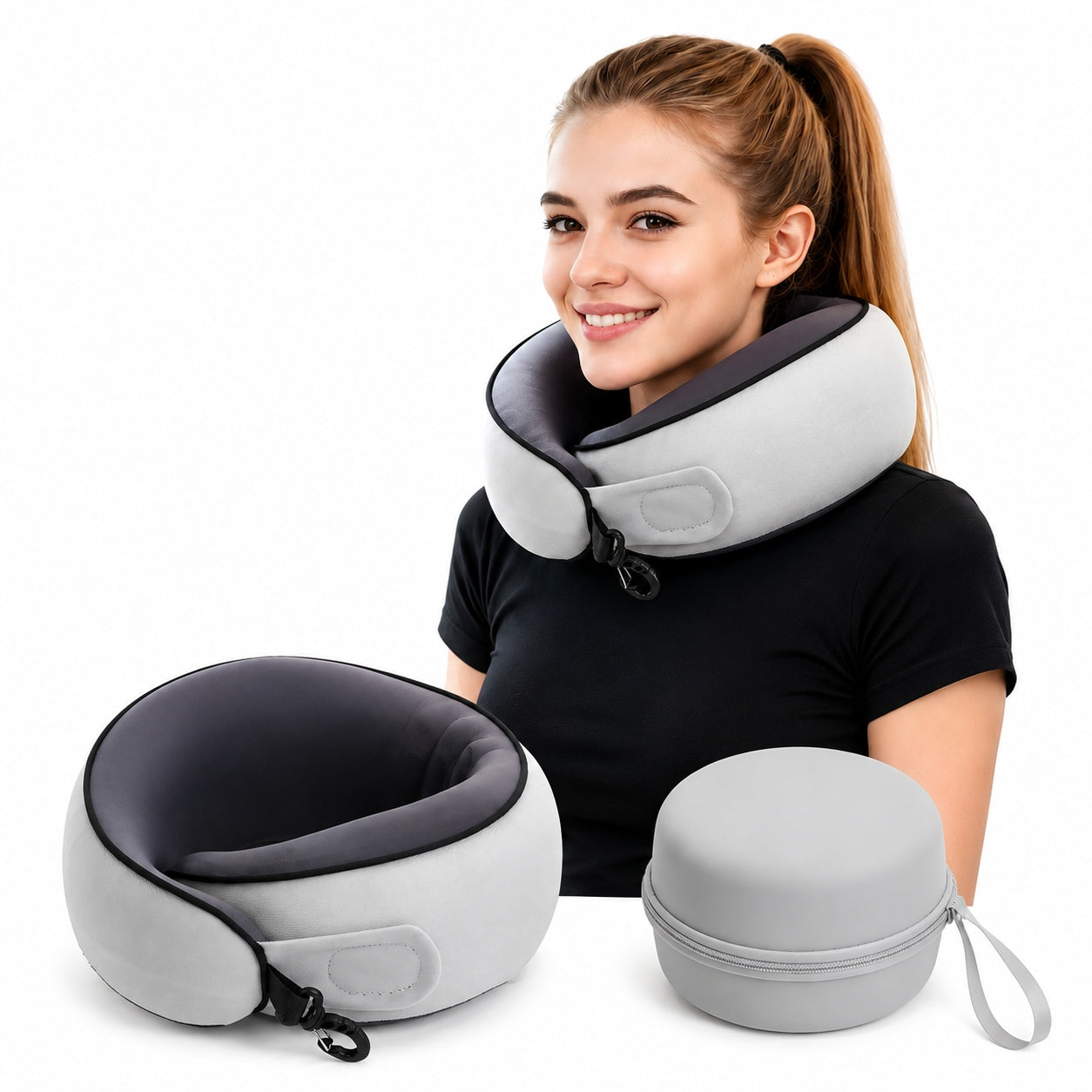Travel pillow for neck and neck – tourist with 360° protection, ergonomic