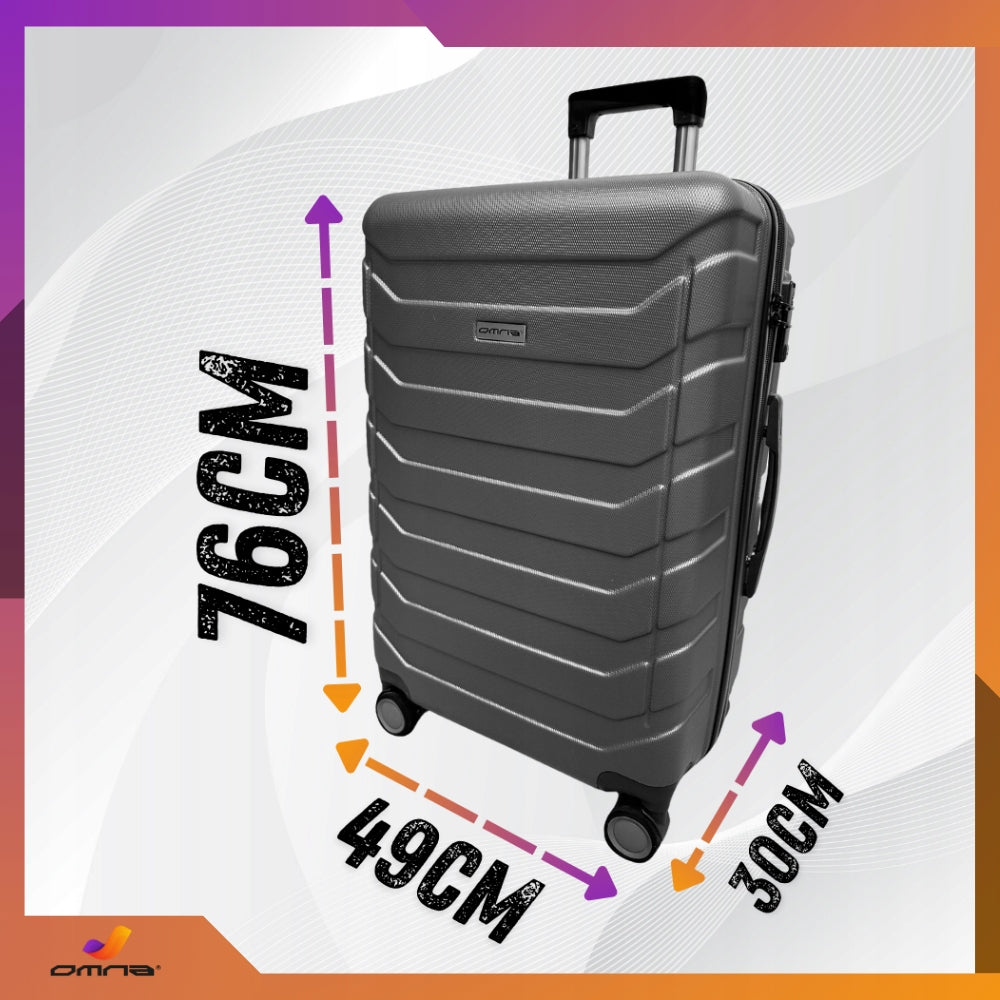Travel suitcase large on wheels XXL ABS suitcases bag trunk wheels 94L Brand Omna