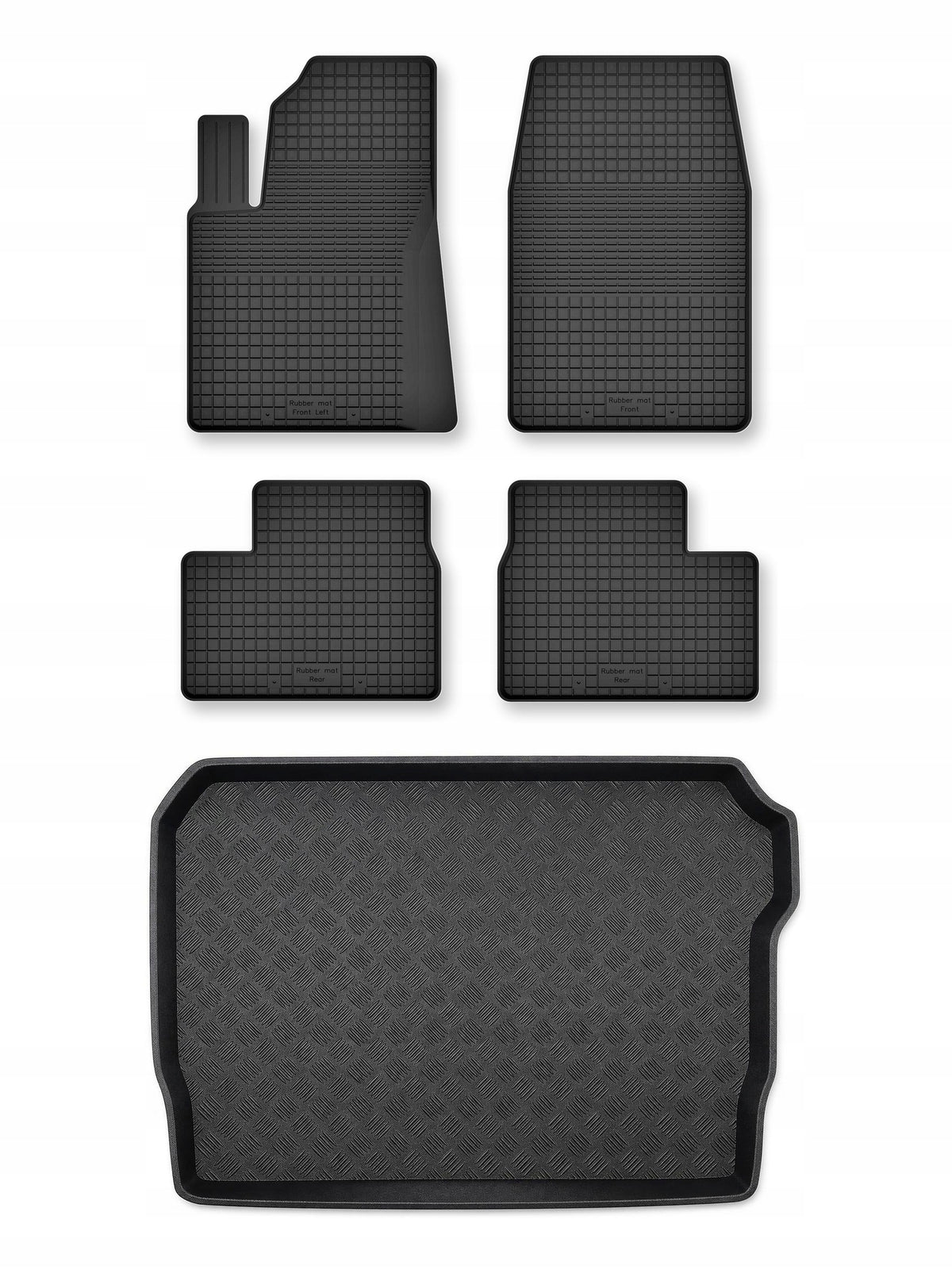 Tray mats + trunk mat for: Peugeot 2008 I 2013-2019 SUV 5 el.