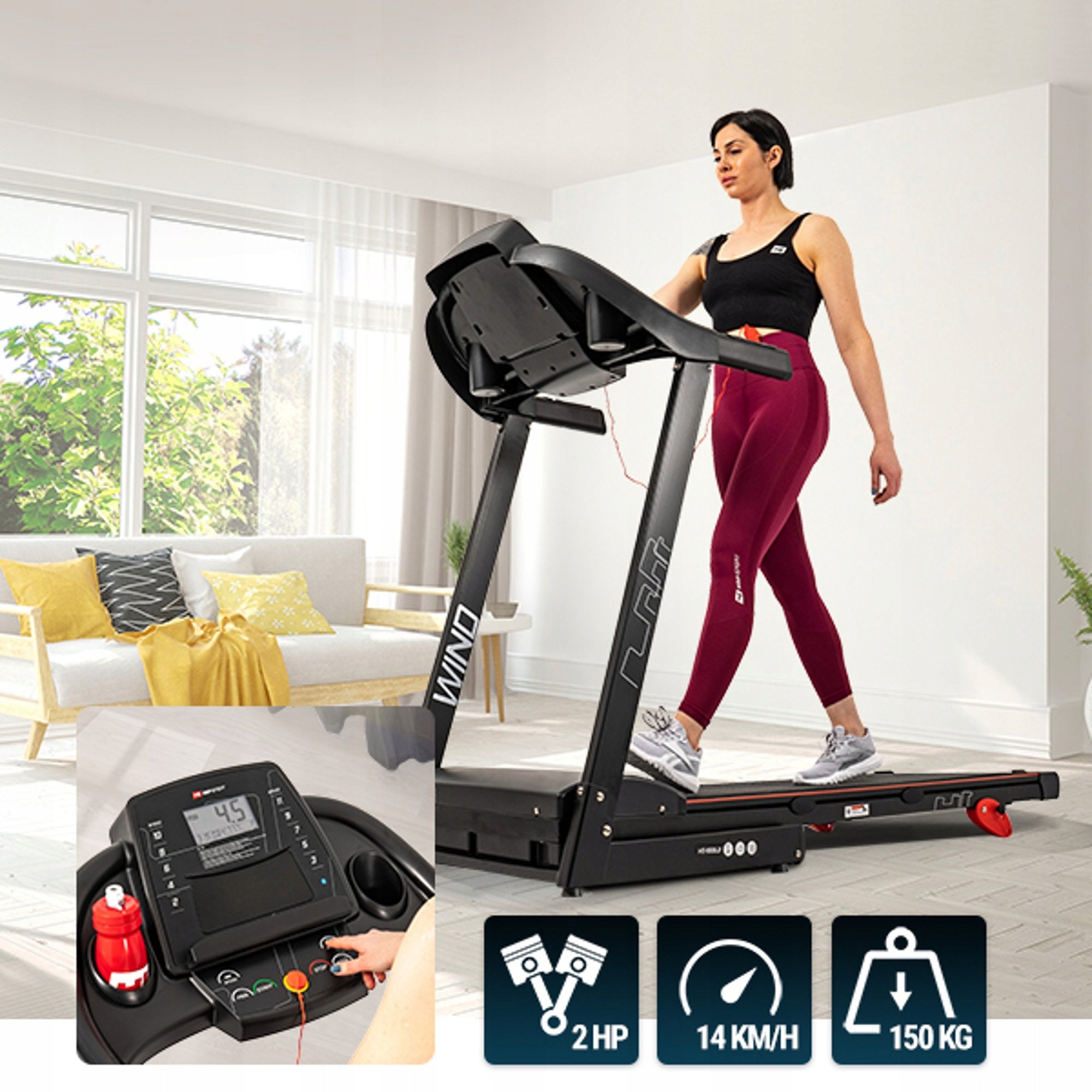 Treadmill Folding Electric Home Slope Angle Adjustment 2KM to 150kg Packaging status original