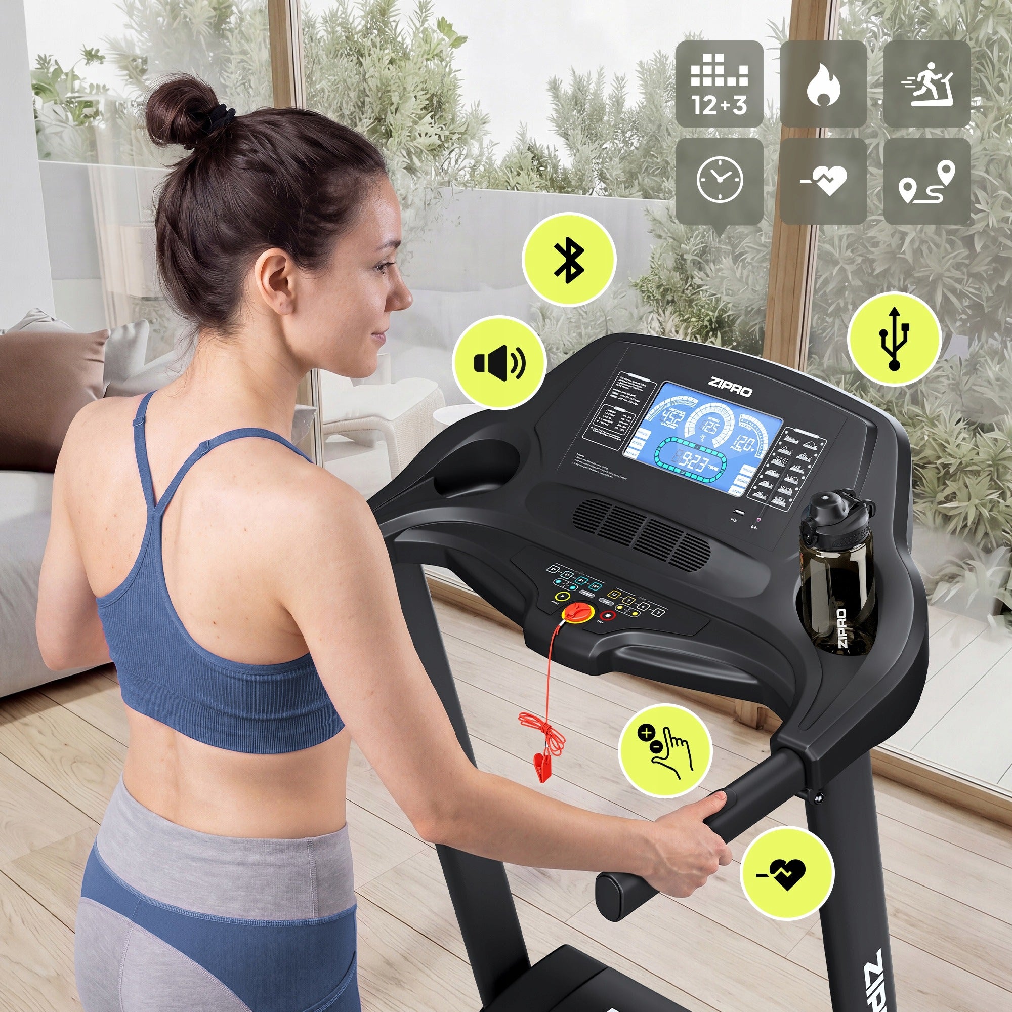 Treadmill Folding Electric Home Slope Belt Shock Absorption Notus Zipro Manufacturer code 5304085