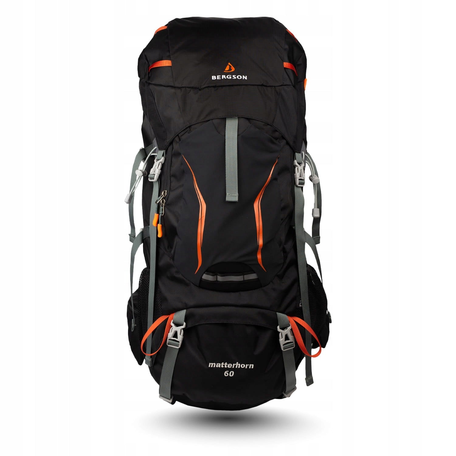 Trekking backpack BERGSON MATTERHORN 60L Black mountain hiking H2O large