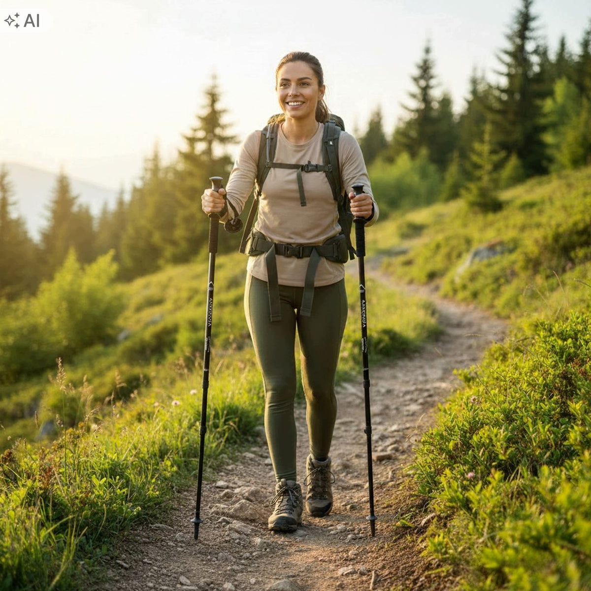 Trekking pole TGJ Nordic walking adjustable 64-135 cm black set of 2pcs Manufacturer code LX-GK4