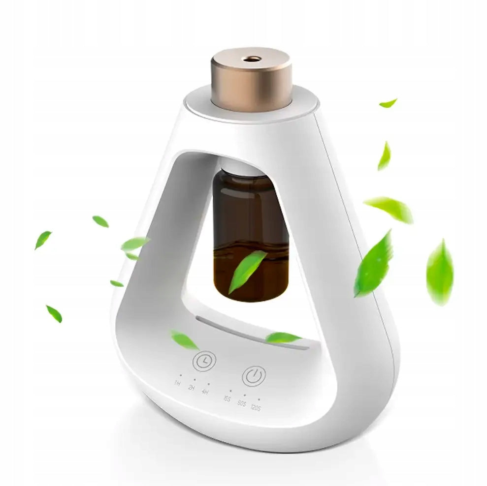 Triangle Anhydrous Essential Oil Nebulizer Diffuser with Timer White