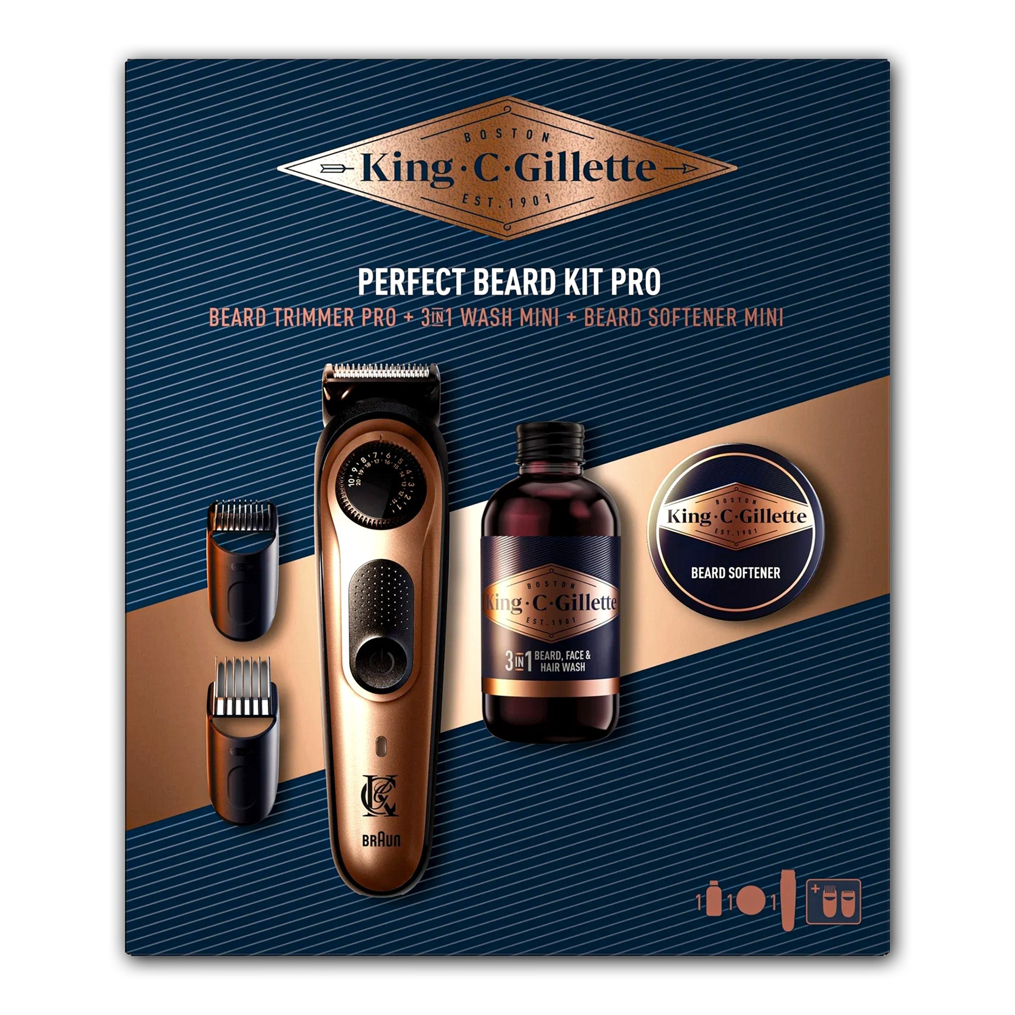 Trimmer Hair Clipper Gillette King C Pro Ultimate 3in1-Metalblade