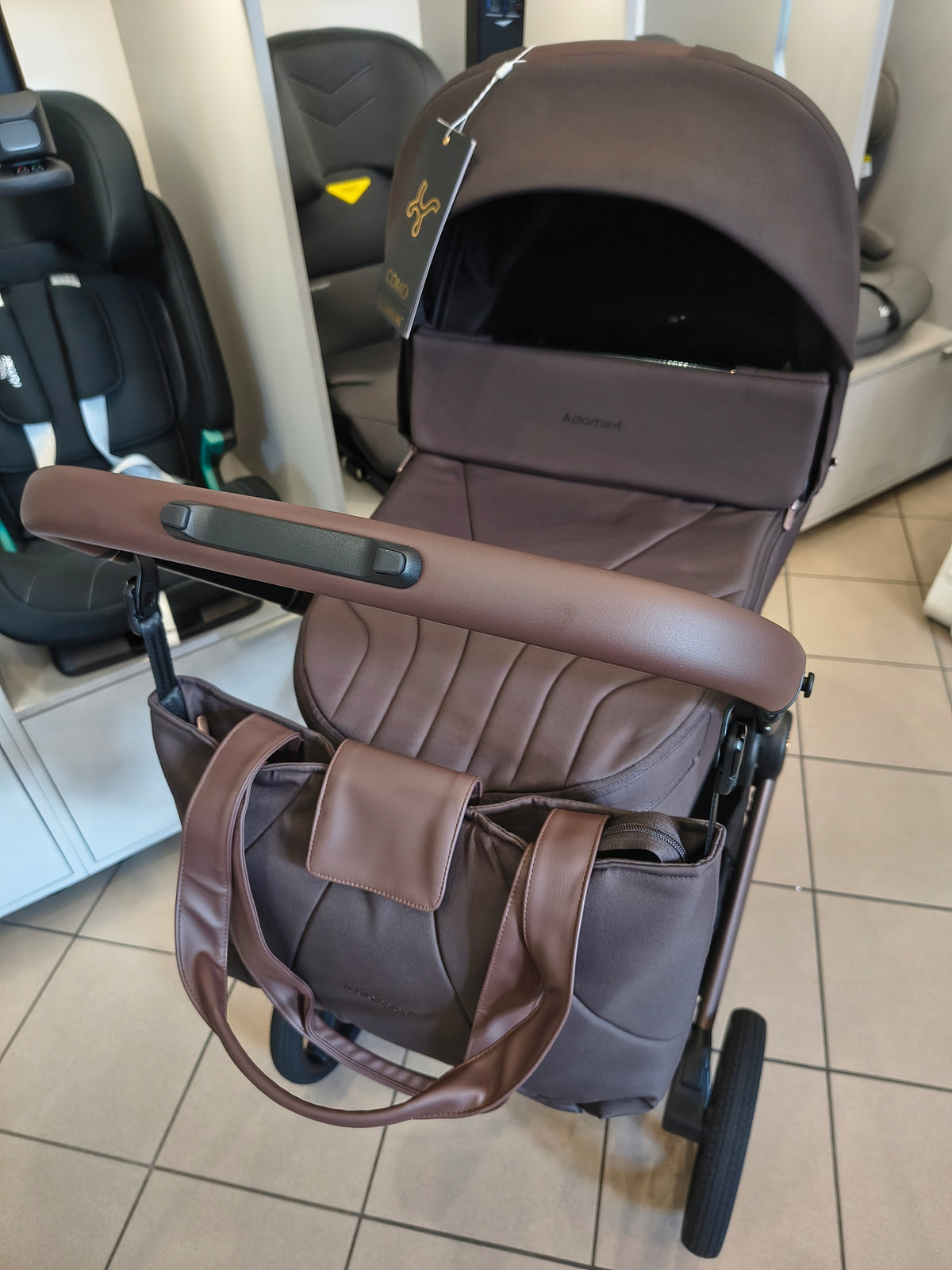 Trolley 2in1 front rear ADAMEX COMO CHOCOLATE BROWN folding gondola Brand Adamex