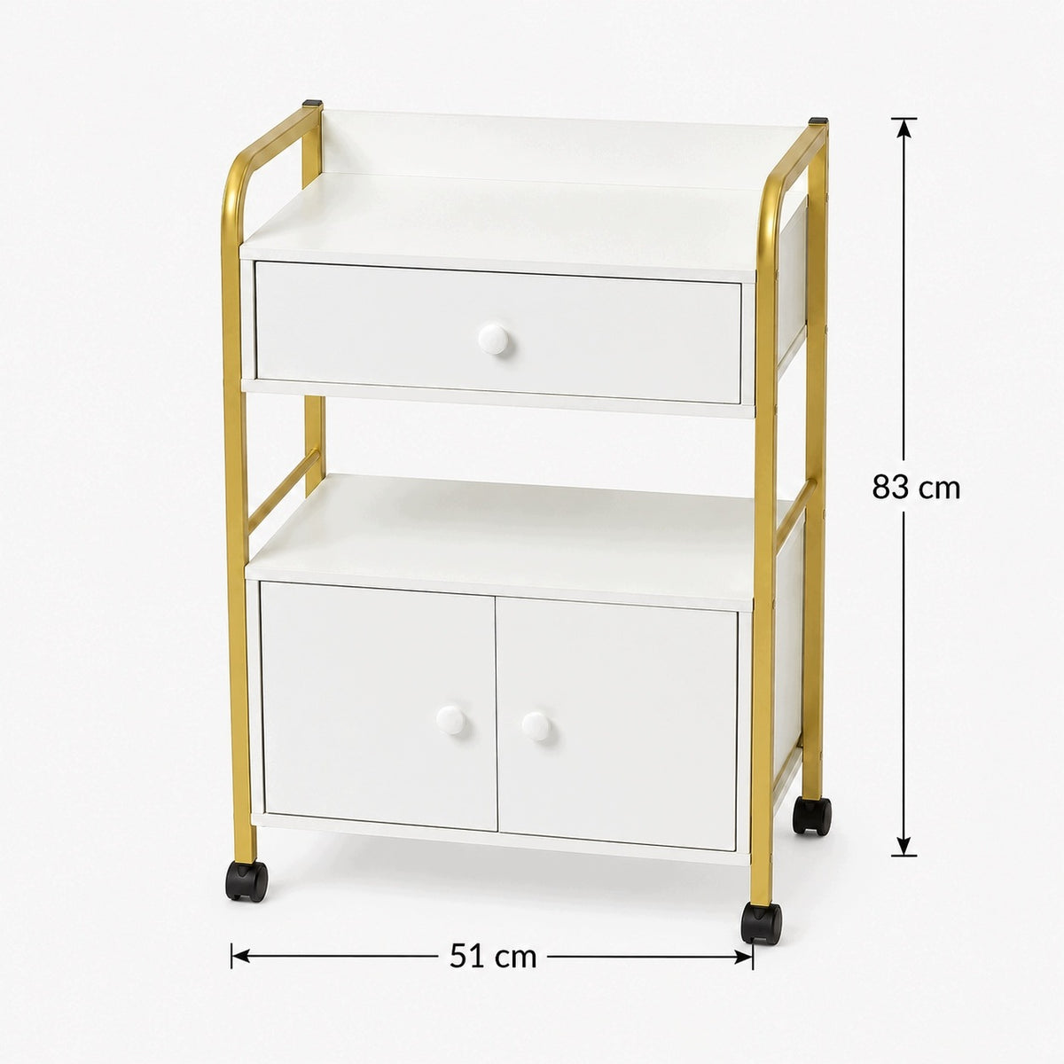 Trolley Cosmetic Helper on Wheels Cabinet Drawer Gold Brand no brand