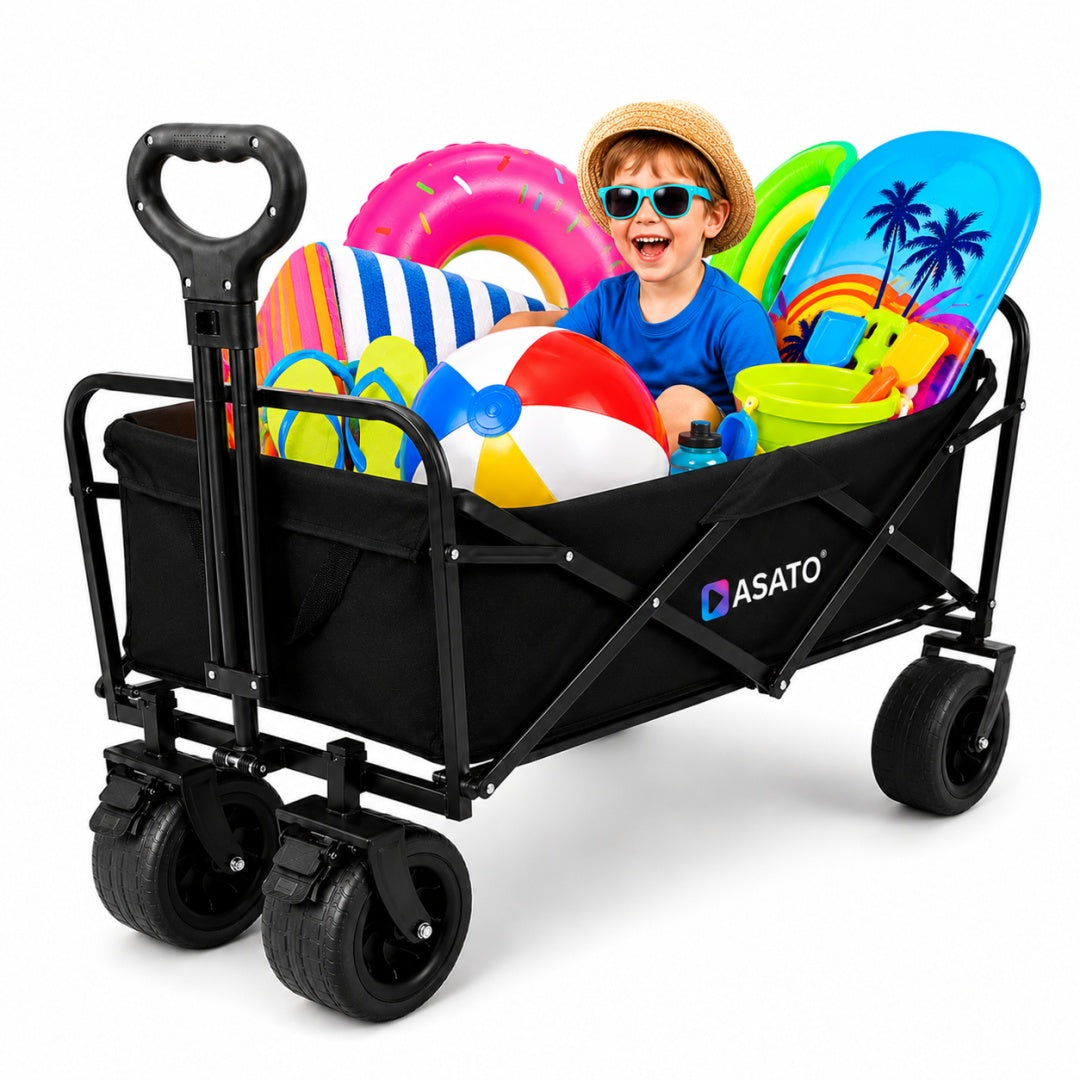 Trolley Folding Tourist Garden Beach 105L Wide Wheels 100x60x50 cm
