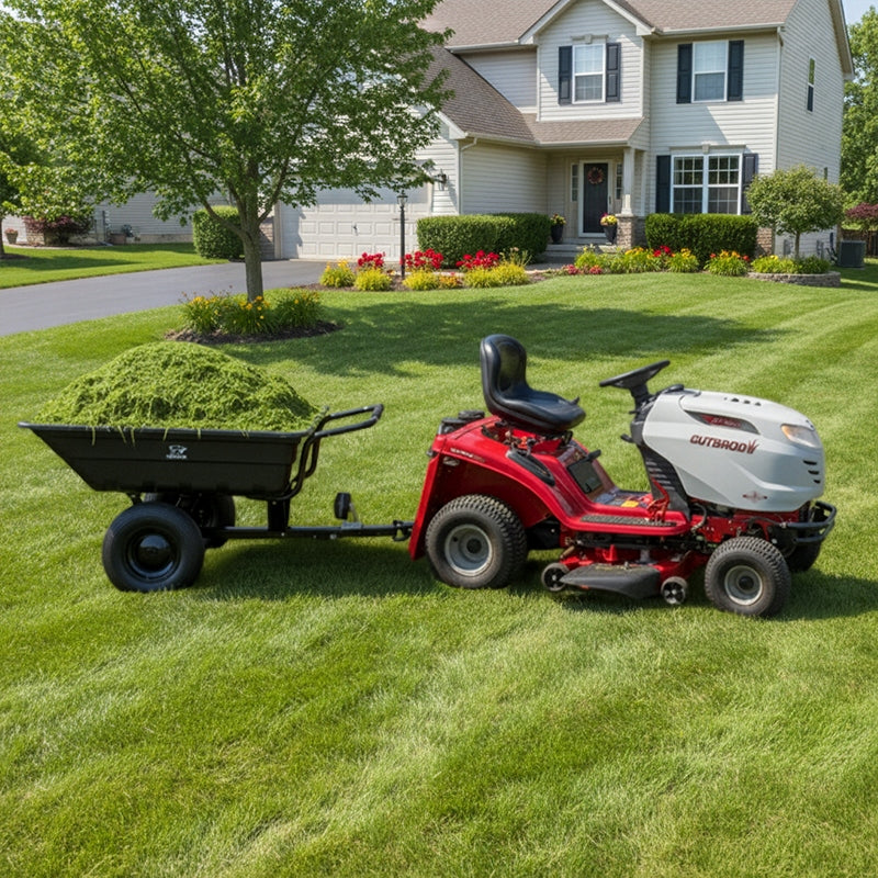 Trolley Garden Trailer for Tractor Lawn Mowers TIPPER POLYMER 300kg Packaging status original