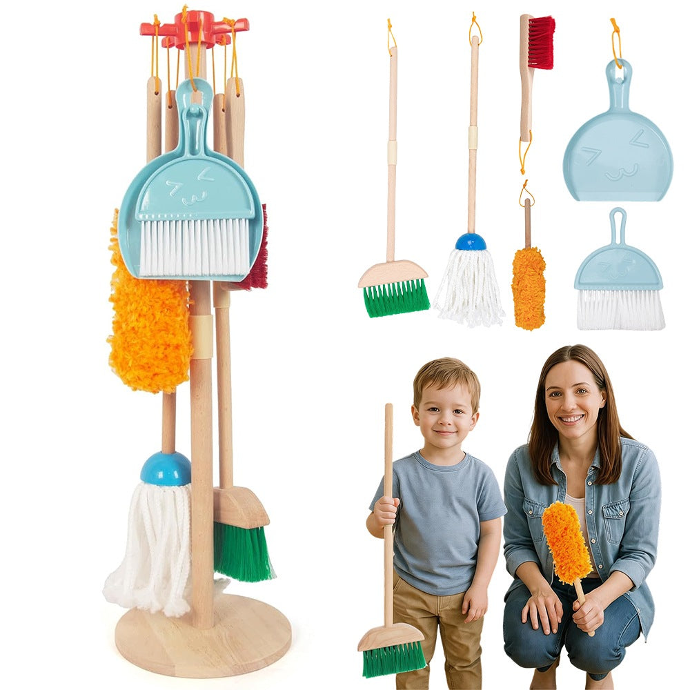 Trolley On Wheels Wooden Cleaning Trolley Educational Xxl With Accessories Packaging status original