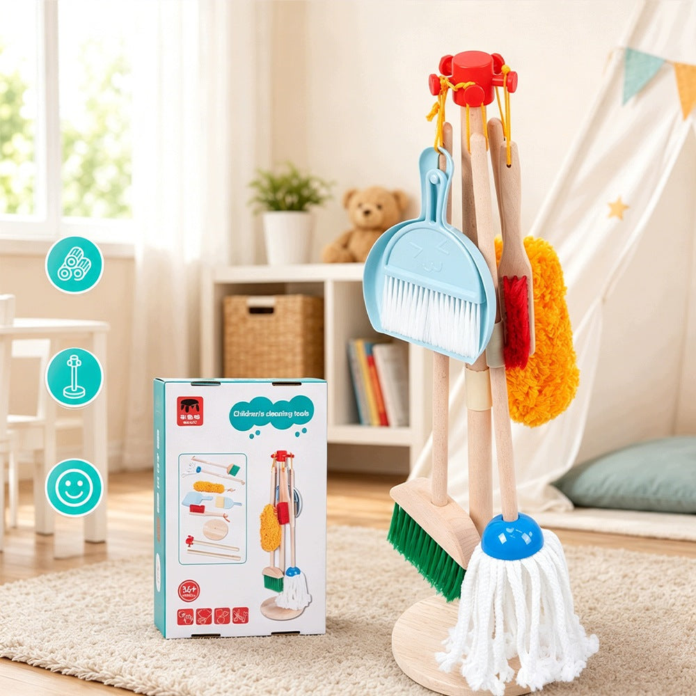 Trolley On Wheels Wooden Cleaning Trolley Educational Xxl With Accessories