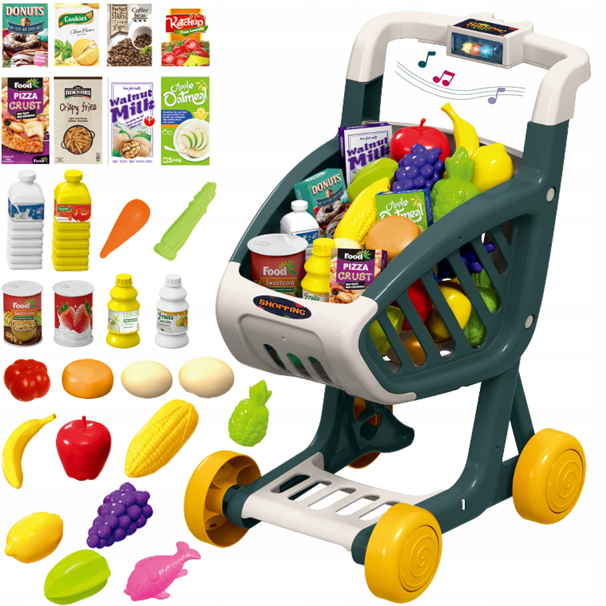 Trolley Supermarket Interactive Shop Shopping For Kids Shop Fruit Akc