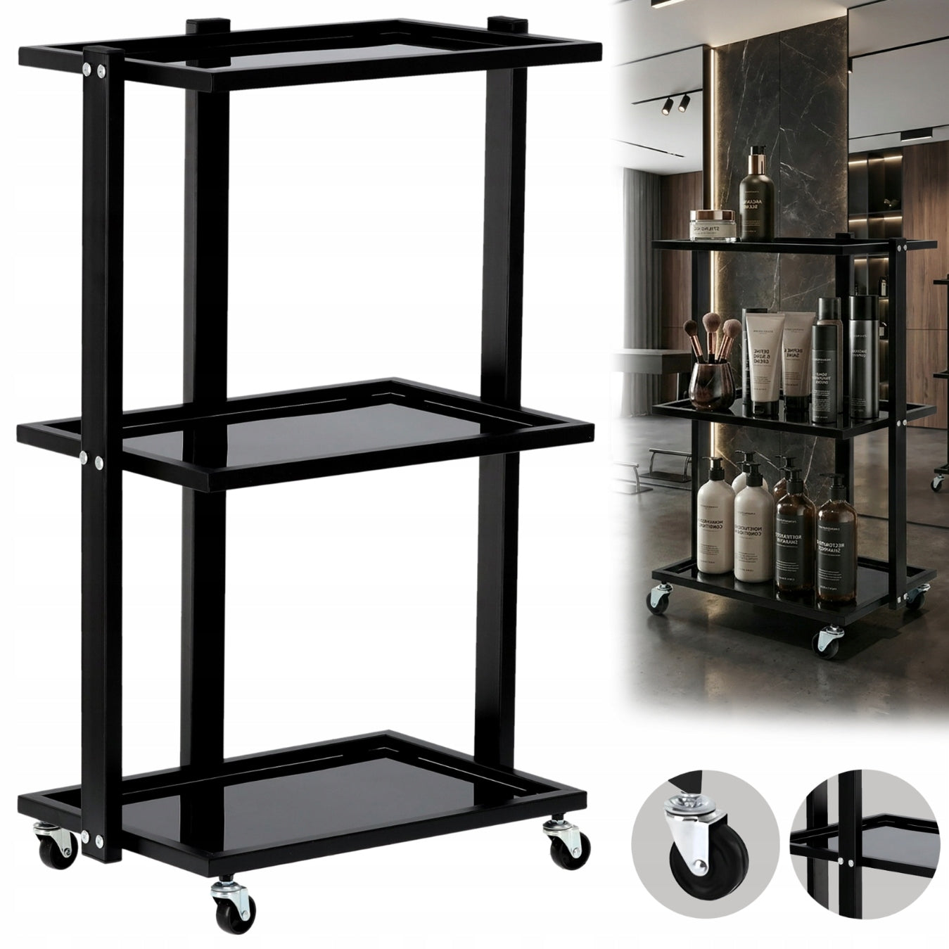 Trolley helper cosmetic hairdresser table for salon on wheels Calis L