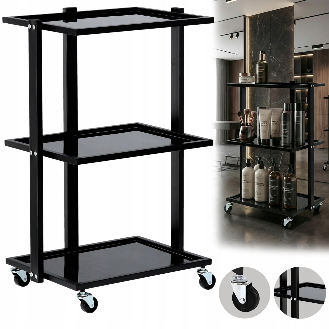 Trolley helper cosmetic hairdresser table for salon on wheels Calis XL