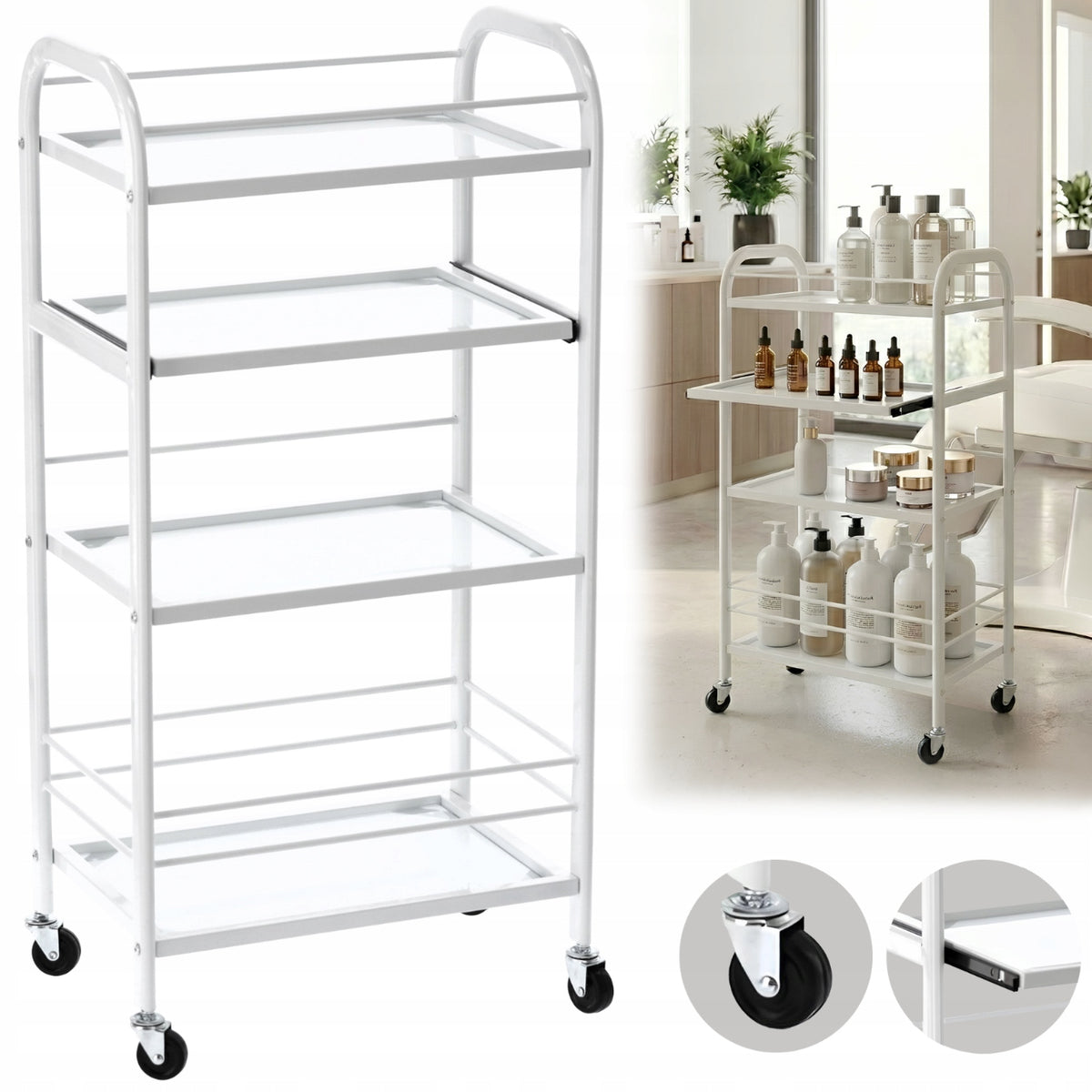 Trolley helper hairdresser table cosmetic spa for living room on wheels Calis