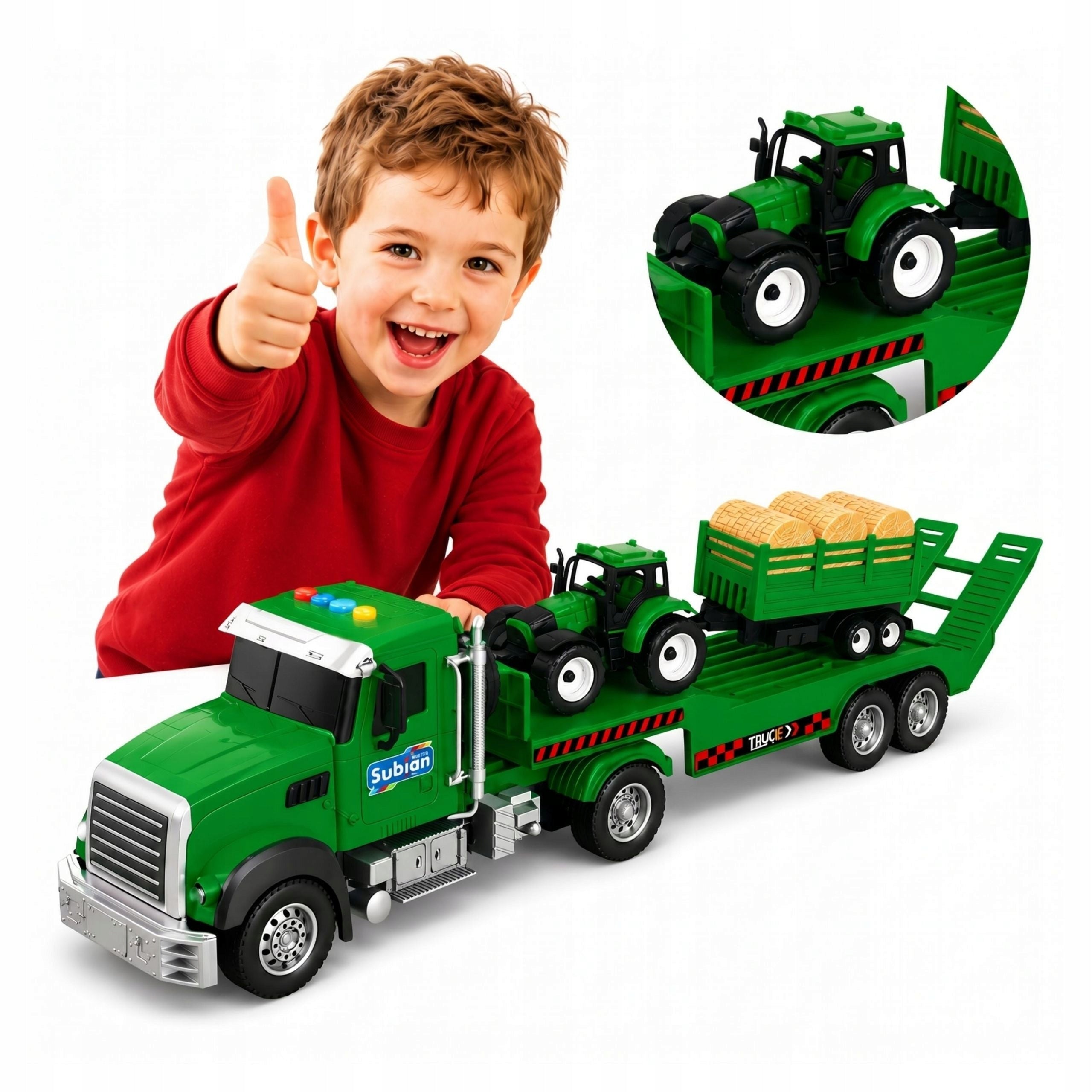 Truck TRUCK TOW TRUCK WITH TRACTOR WAGON WITH HAY EFFECTS Light Sound