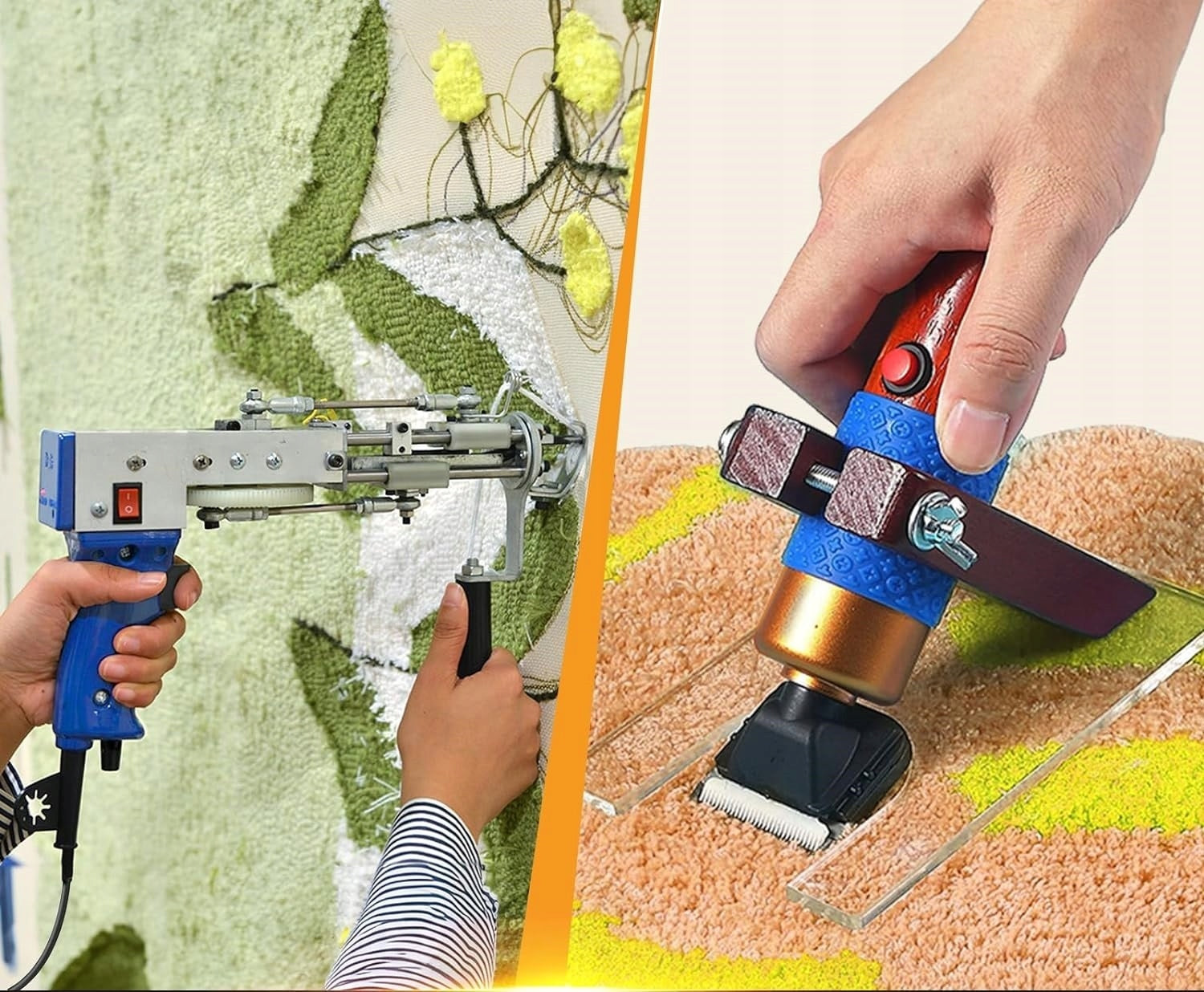 Tufting GUN Set (Pistolet + Machine) GUN MACHINE FABRIC TRIMMER YARN Material metal