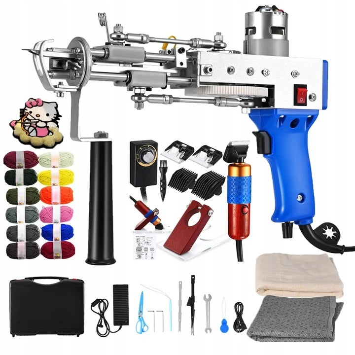 Tufting GUN Set (Pistolet + Machine) GUN MACHINE FABRIC TRIMMER YARN