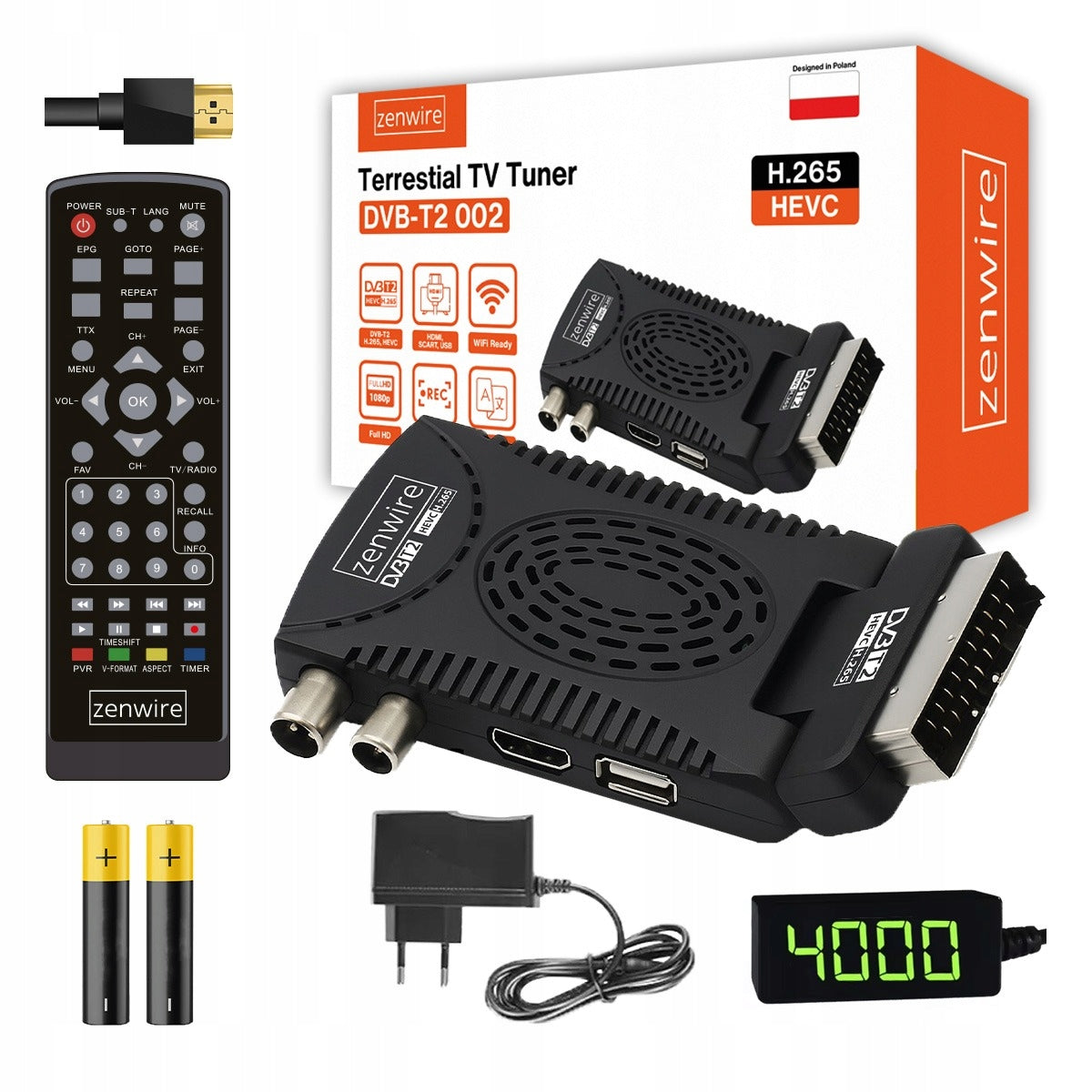 Tuner Satellite Decoder DVB-T2 HEVC H.265 WiFi terrestrial TV Stick