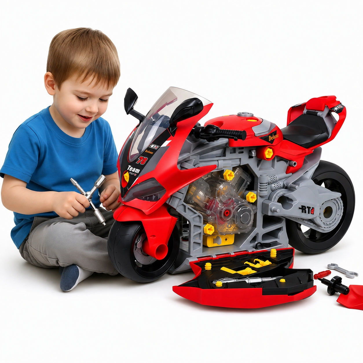 Turning motor for children SMALL MECHANIC motor workshop tool set