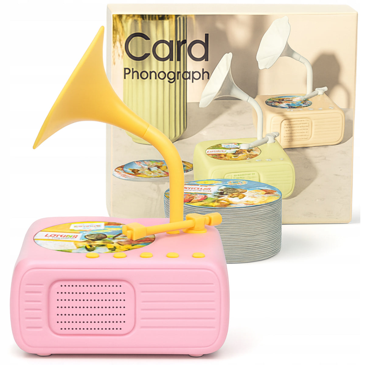 Turntable for children with 96 fairy tales songs and recording plates