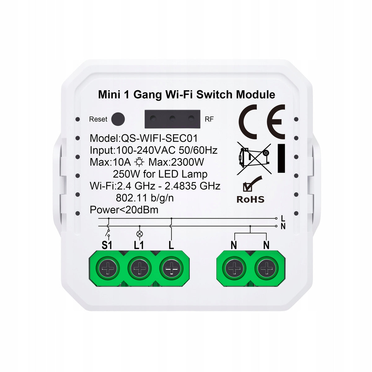 Tuya/Smart Life Single Channel V3 WIFI Light Driver Relay Manufacturer code SB512