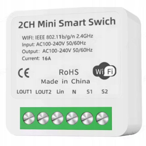 Tuya Smart Life WiFi Driver 2-Channel 1600W Receipt Module Manufacturer code SB1284
