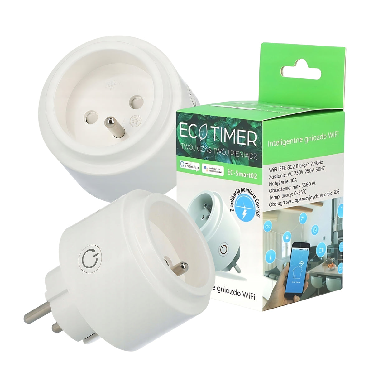Tuya Smart WiFi Outlet Energy Measurement 16A 3680W EC-SMART02