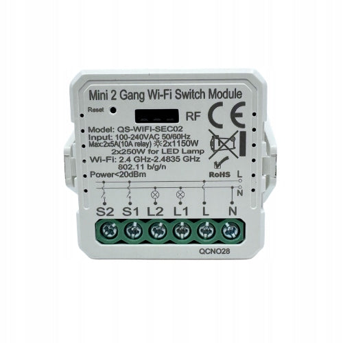 Tuya WIFI Relay Smart Dual Controller Switch MINI V3 Manufacturer code SB593