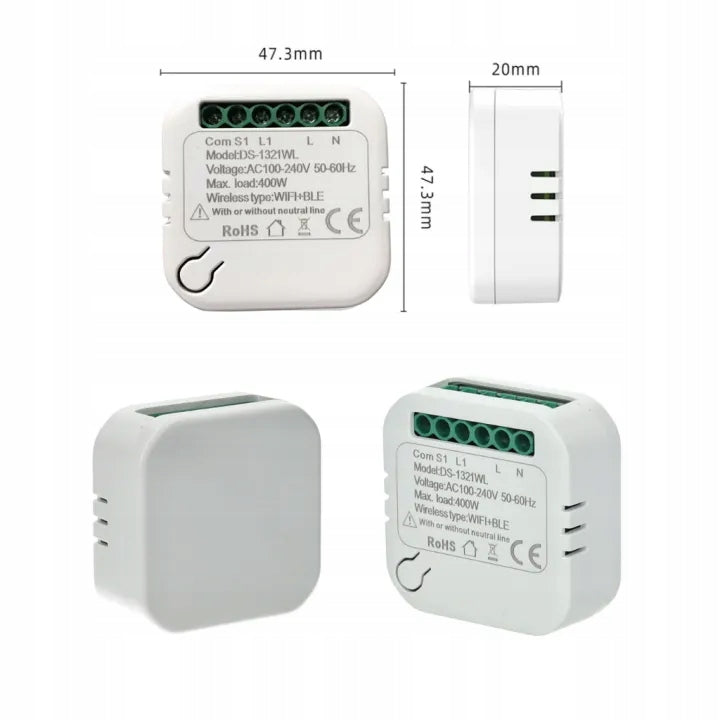 Tuya universal Bluetooth WiFi relay with N and without N 400W Brand no brand