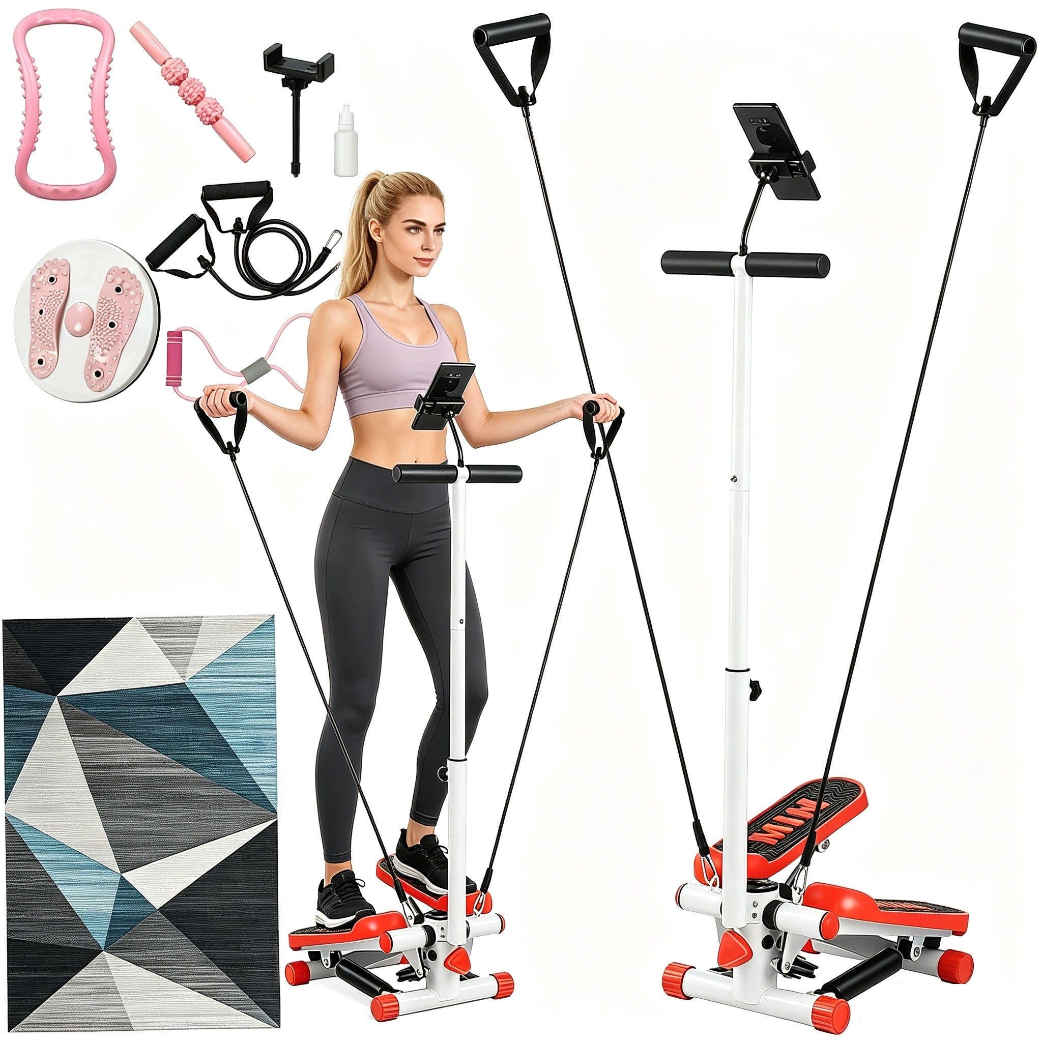 Twist Stepper with Column, Resistance Links, Home Fitness Training