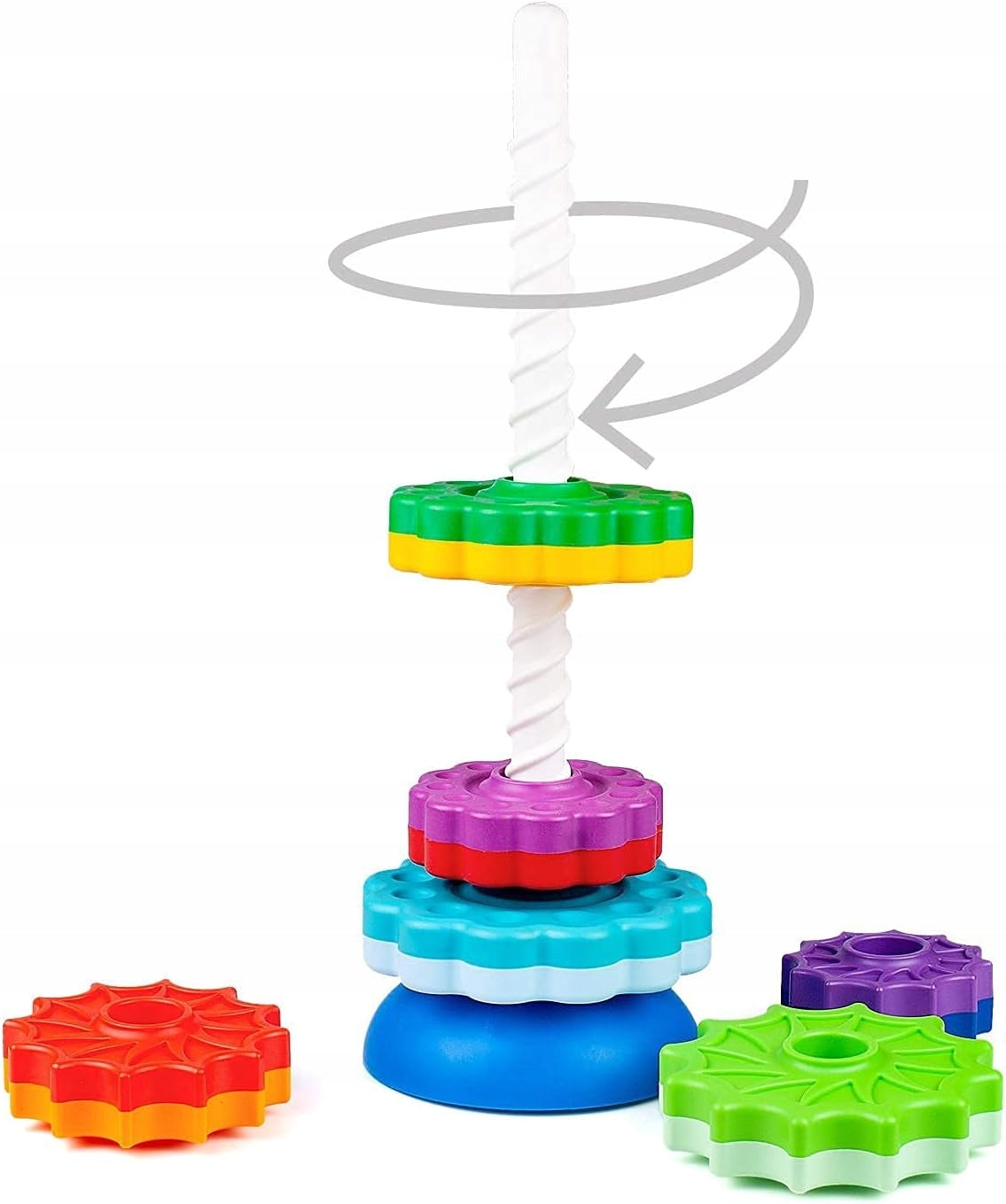Twisted Rainbow Stacking Tower FANCY BABY Spiral Pyramid for Kids Brand Fancy
