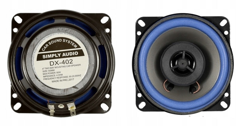 Two-Way Car Speaker 10 cm 80W Broadband Mounting Manufacturer code 05987