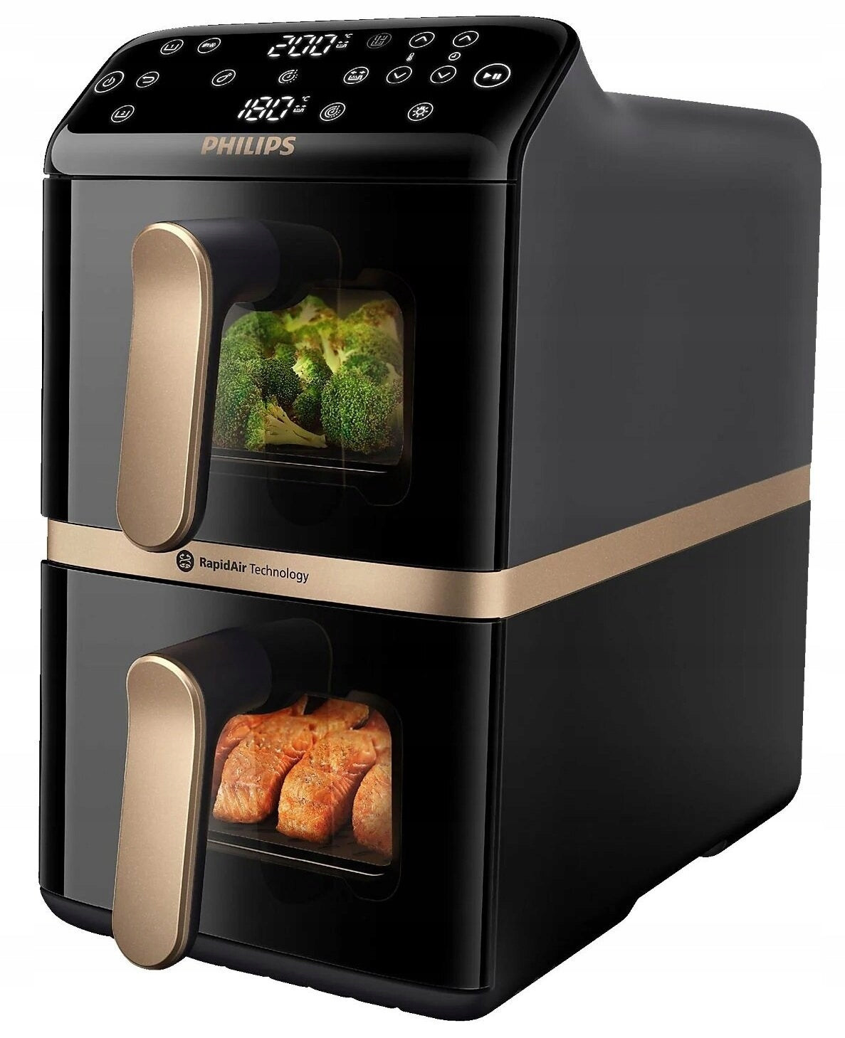 Two-chamber non-fat air fryer Philips Ovi Airfryer 10l NA462/70 Brand Philips